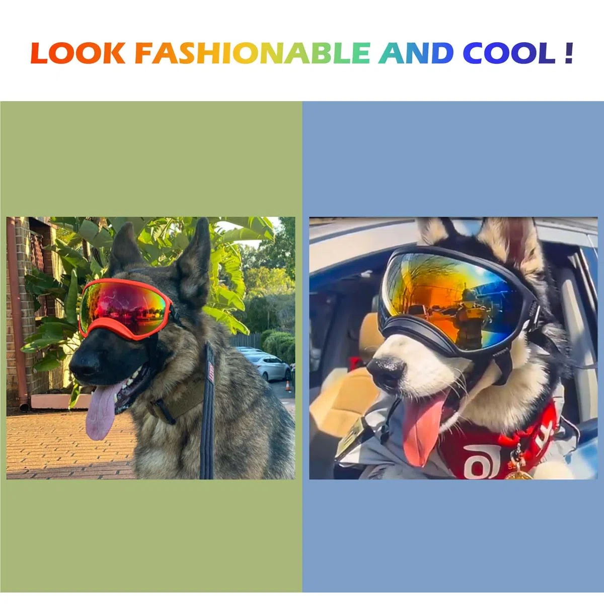 Hundebrille mit verstellbarem Band, UV-Schutz, windgeschützte Welpen-Sonnenbrille Ideal zum Schutz der Hundeaugen – Weiche, Bequeme Hundebrille