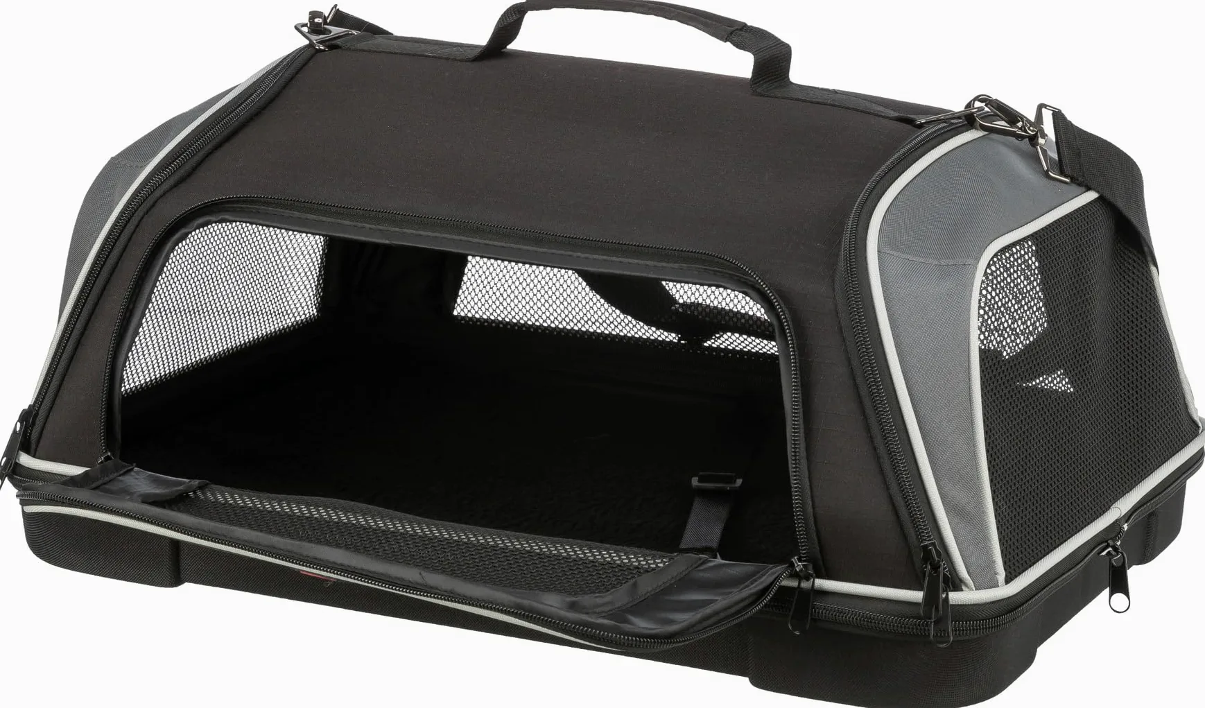 Trixie Flugzeugtasche für Hundetasche, Schwarz/Grau, 55 x 23 x 40 cm