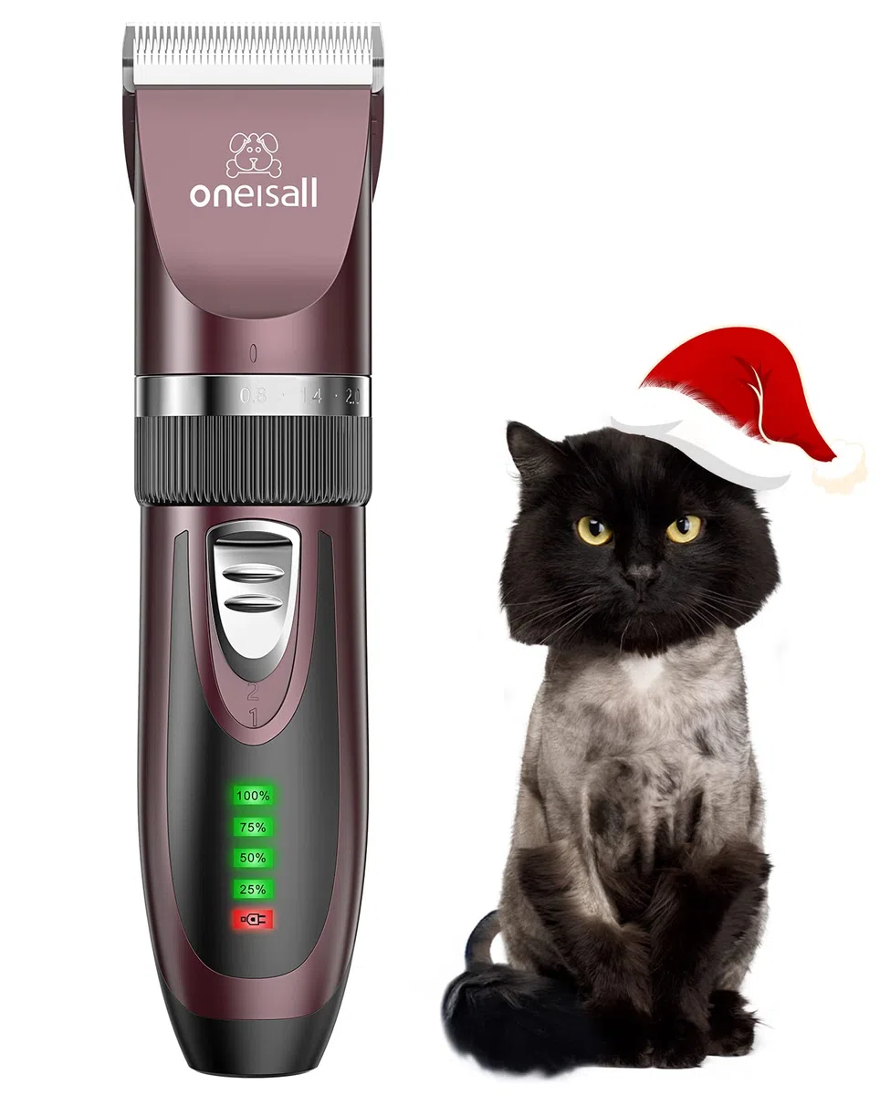 oneisall Leise Schermaschine Katze Hunde, Profi Haarschneidemaschine für langhaarkatzen mit dichtem Fell, Hundeschermaschine katzenrasierer mit leistungstarken Motor (Rosa)