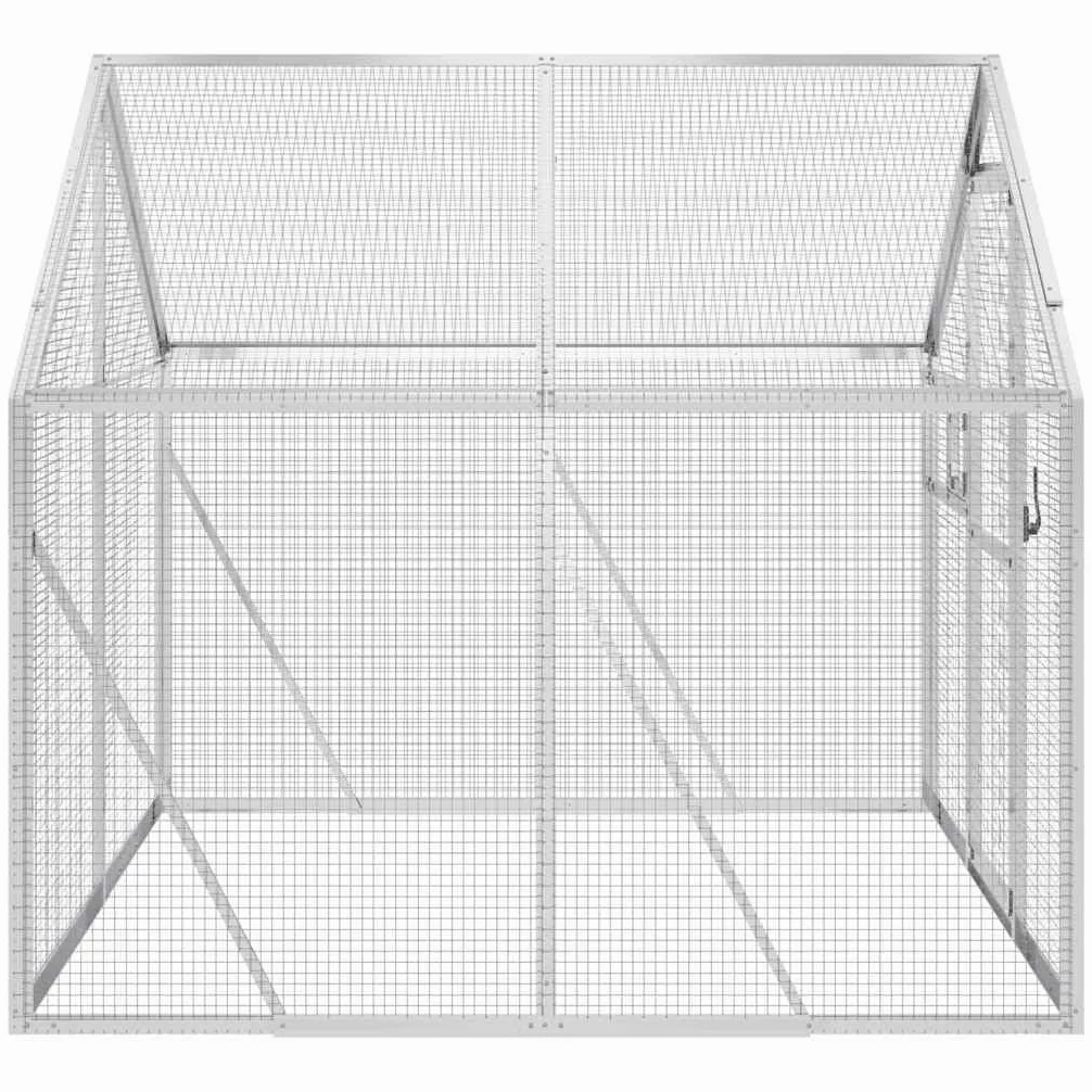 Voliere, Vogelvoliere mit Wire Mesh Grids, Vogelkäfig für Außenbereich, Vogelhaus Papageienkäfig Papageienvoliere,Silber,1.79 x 2 x 1.85 m