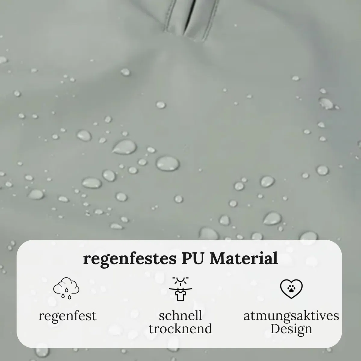 Hunderegenmantel in Grau, Größe L – Hundemantel Stilvoll und Elegant – wasserdichte Hundejacke - optimal für kleine und mittelgroße Hund – minimalistische Hunderegenjacke