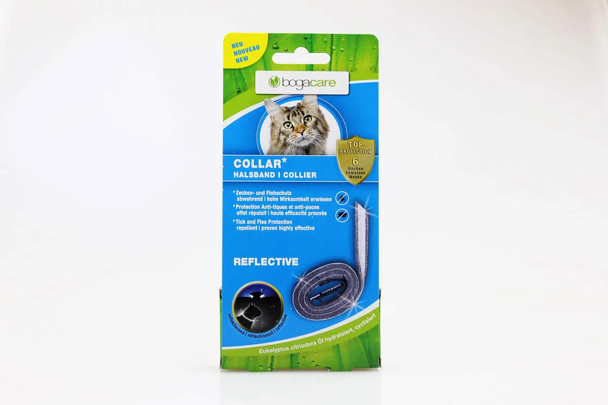 bogaprotect UBO0363 Reflective Collar für Katzen (Einheitsgröße) - Halsband - Zeckenmittel - Flohschutz - Zeckenschutz - bis zu 6 Wochen Schutz gegen Zecken & Flöhe - Wirkstoff auf pflanzlicher Basis