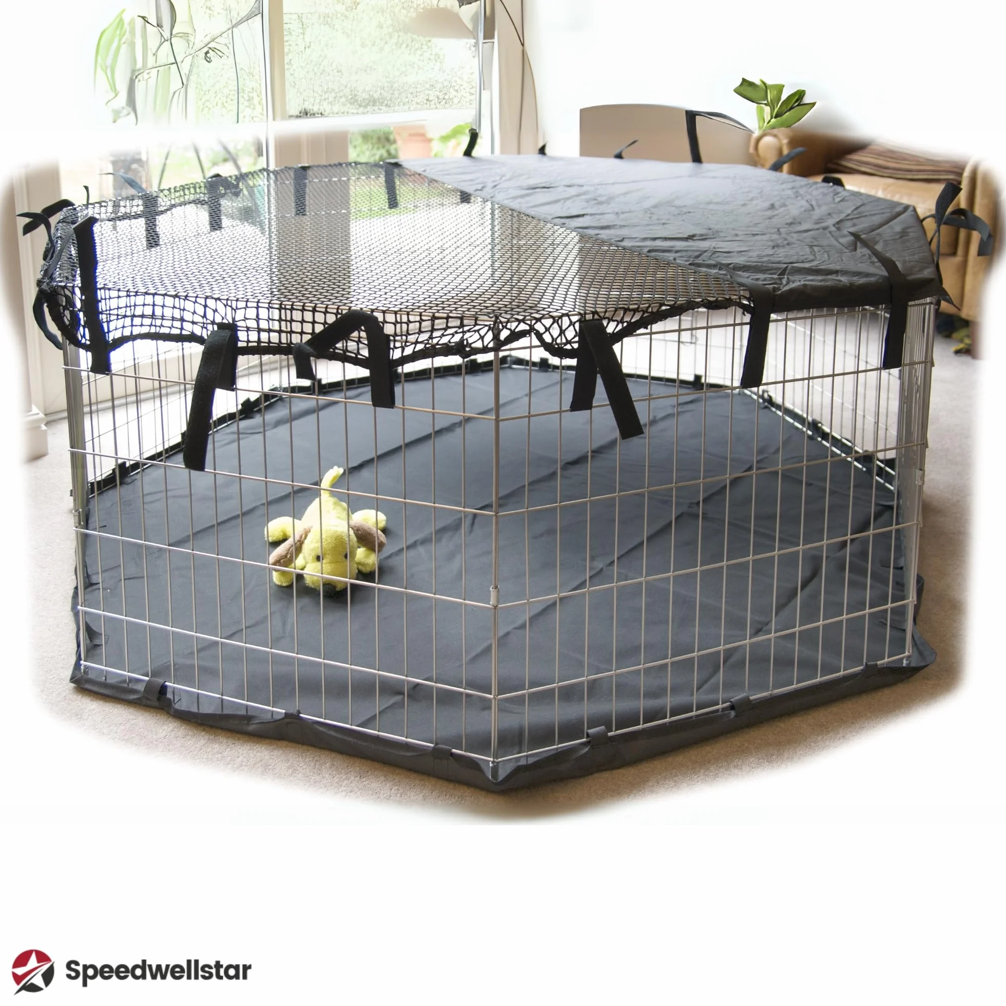 SpeedwellStar - Haustier Stift Abdeckung Sonne Schatten Spielen Hund Käfig Groß Abdeckung 8 Seite Sonnenschutz für Licht Haustiergehege Hundekäfig Universal. Käfig Nicht im Lieferumfang