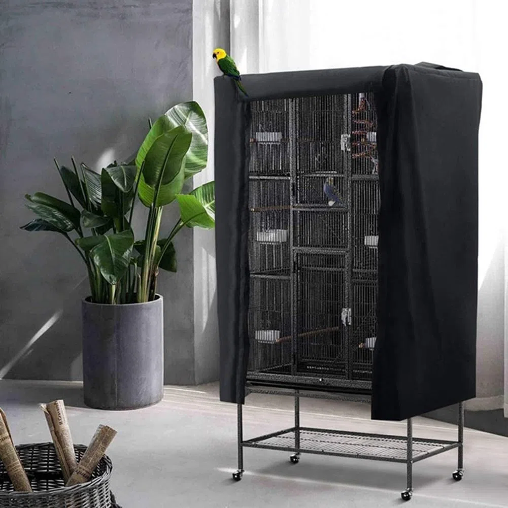 Abdeckung für Vogelkäfig, 210D, groß, atmungsaktiv, weich, universal, für Vogelkäfige, Verdunkelung, 69 x 104 x 122 cm