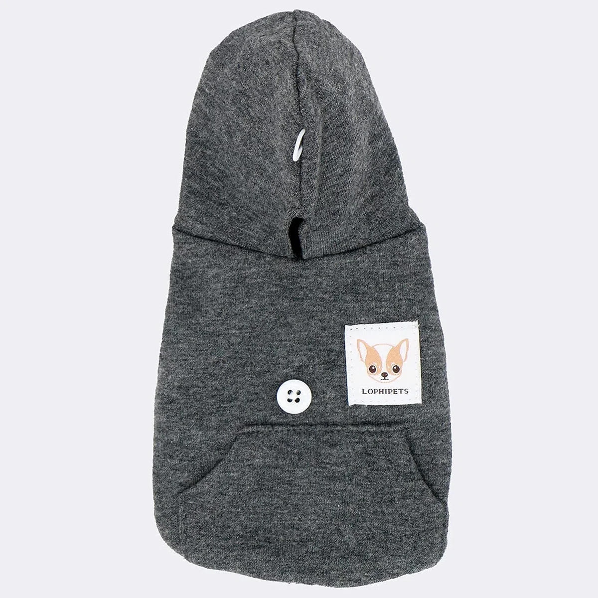 LOPHIPETS Hunde-Kapuzenpullover aus Baumwolle für kleine Hunde, Chihuahua, Welpenkleidung, kaltes Wetter, Anthrazit/Größe XXS