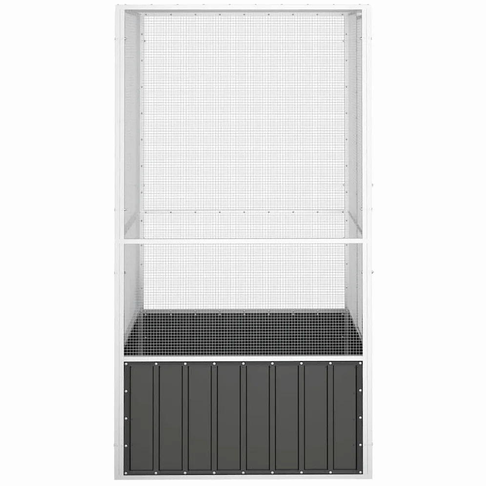 Vogelvoliere Innen Außen Aufzuchtkäfig,All-in-One-Vogelkäfig Außenvoliere Käfig Vogelhaus Voliere,Verzinkter Stahl Vogelkäfig,Anthrazit,111 x 107 x 211.5 cm