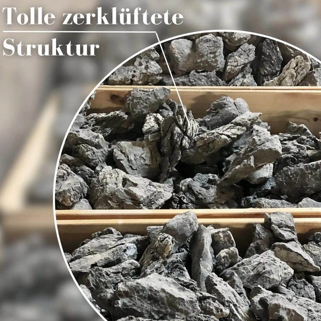 AquaOne Aquarium Steine Mini Landschaft I Natursteine Seiryu 10kg I 0,9-2,0kg pro Stein I Aquascaping Gestein für Tank I Felsen Dekoration Pagode Rückwand I Deko Aquascape grau