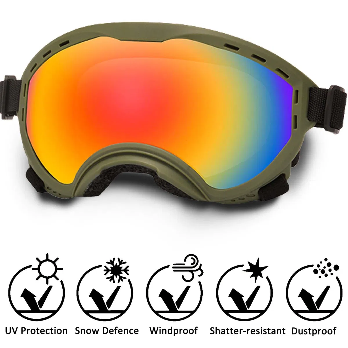 Hundebrille mit verstellbarem Band, UV-Schutz, windgeschützte Welpen-Sonnenbrille Ideal zum Schutz der Hundeaugen – Weiche, Bequeme Hundebrille