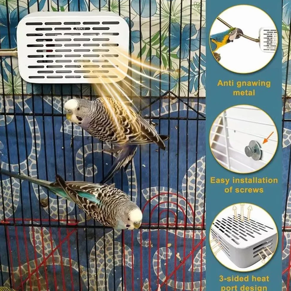 Vogelkäfig-Heizung, simulierte natürliche Umgebung, Beleuchtung, Wärmelampe, Anti-Bisswärmer, Licht für Papageien und Papageien
