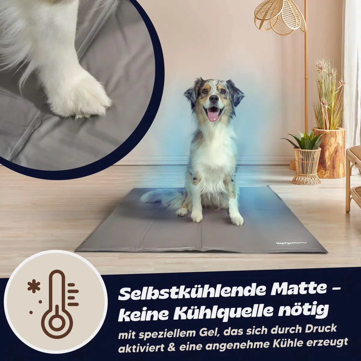 NALA Kühlmatte für Hunde Selbst Kühlende Hundematte Sommer Kühlkissen hundematte für Zuhause Unterwegs oder im Auto Größe (S)