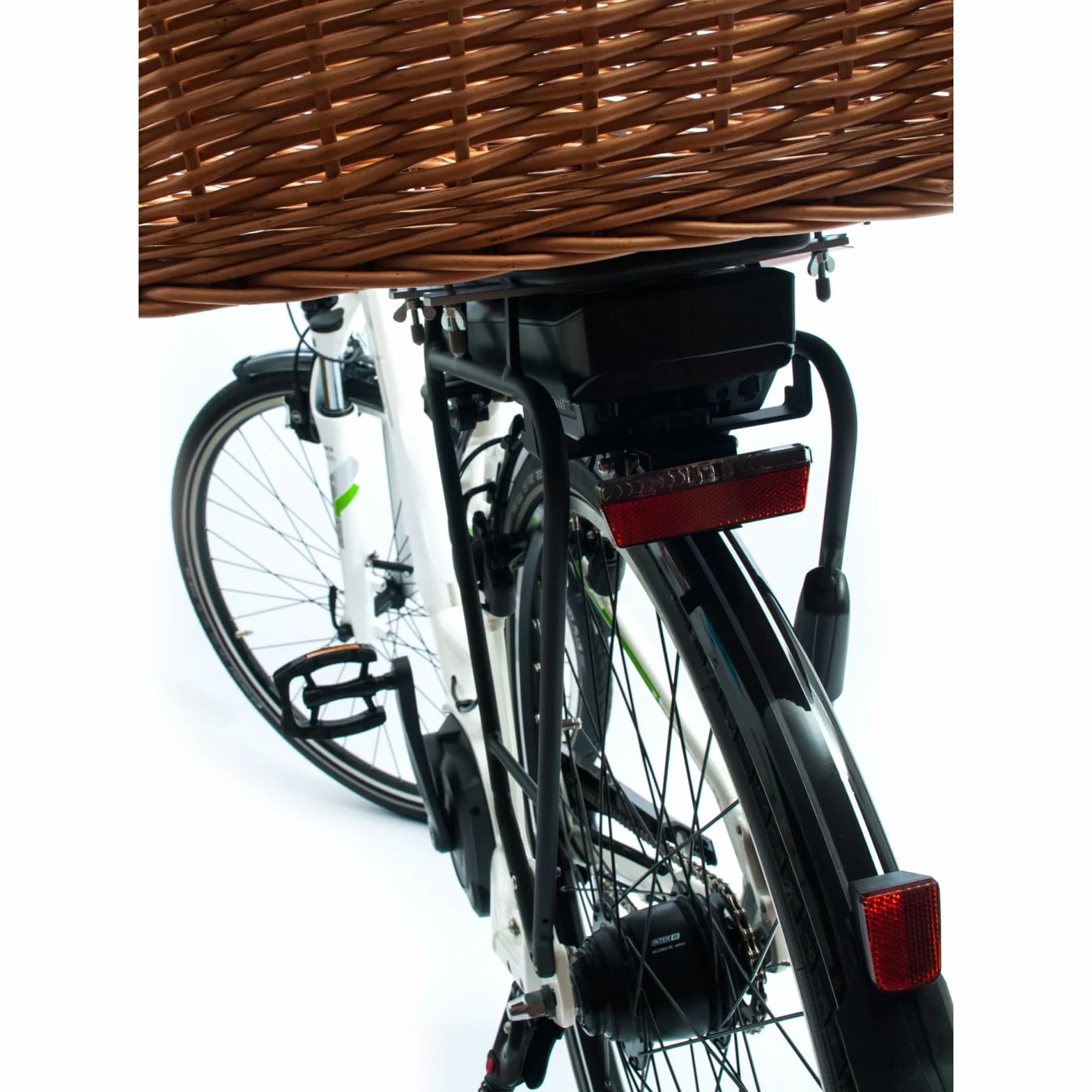 Aumüller Fahrrad-Tierkorb mit Halter, L: 68 cm + Schutzhaube - Gepäckträgermontage