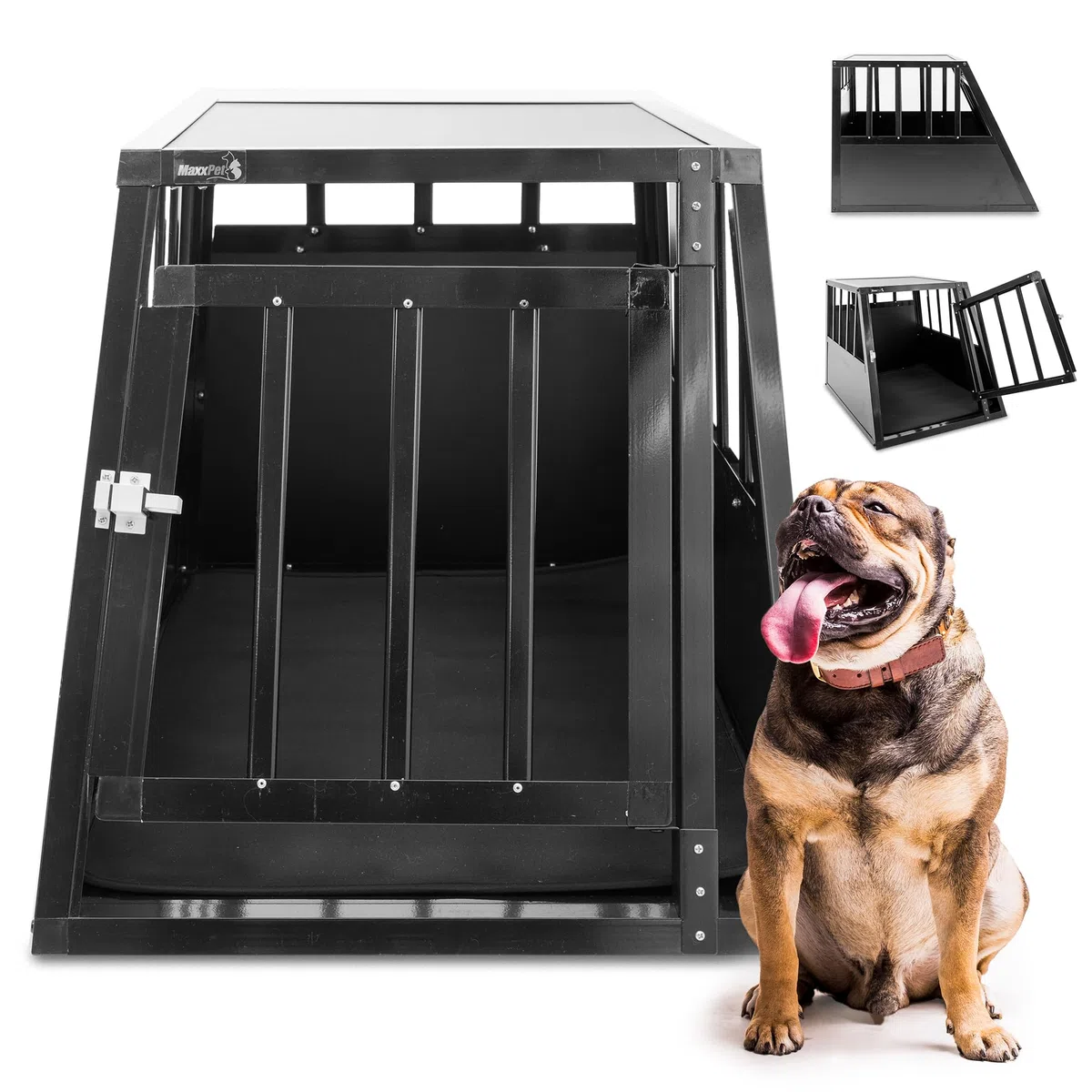 MaxxPet Hundebox Auto Faltbar - 1 Tür - Transportbox Katze & Hund - Hundetransportbox Auto - Hundetragetasche - Reise & Transport für Hunde - 54x69x50 cm