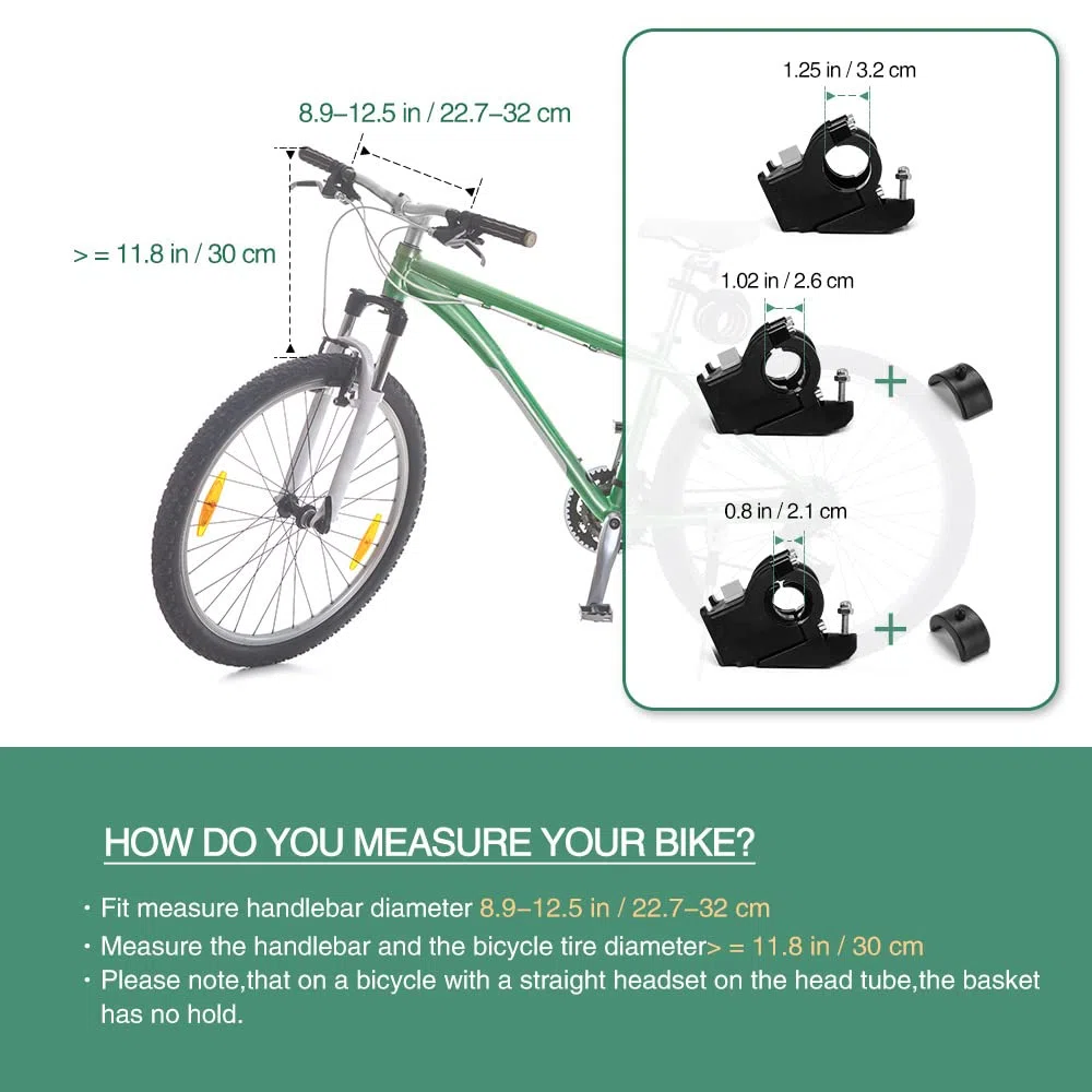 ANZOME Hunde Fahrradkorb, Hundekorb Fahrrad vorne, Abnehmbare Hundetasche für Kleiner Hund-Haustier-Einkaufen-Picknick, mit Lenkeradapter, Kabelbinder, Haustier Sicherheitsgurt, 33 x 22 x 25 cm