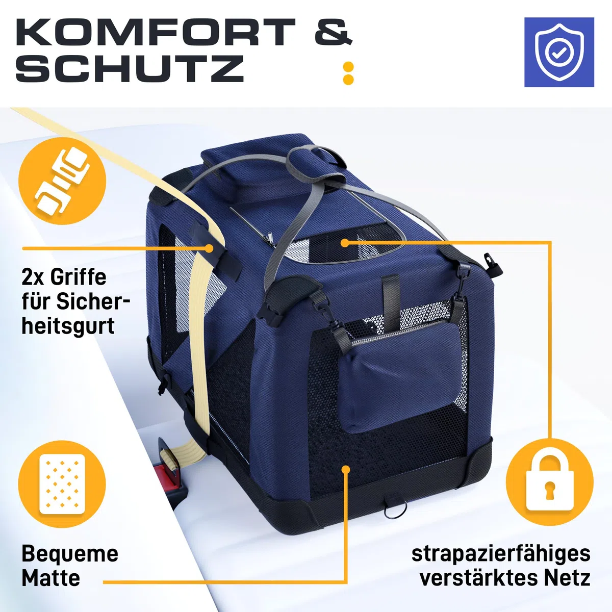 PetProved Dog Travel Crate Dog Carrier Pet Carriers for Dogs Large Dog Car Crate Carrier Collapsible Dog Crate Foldable Crates for Cars Travel Carriers