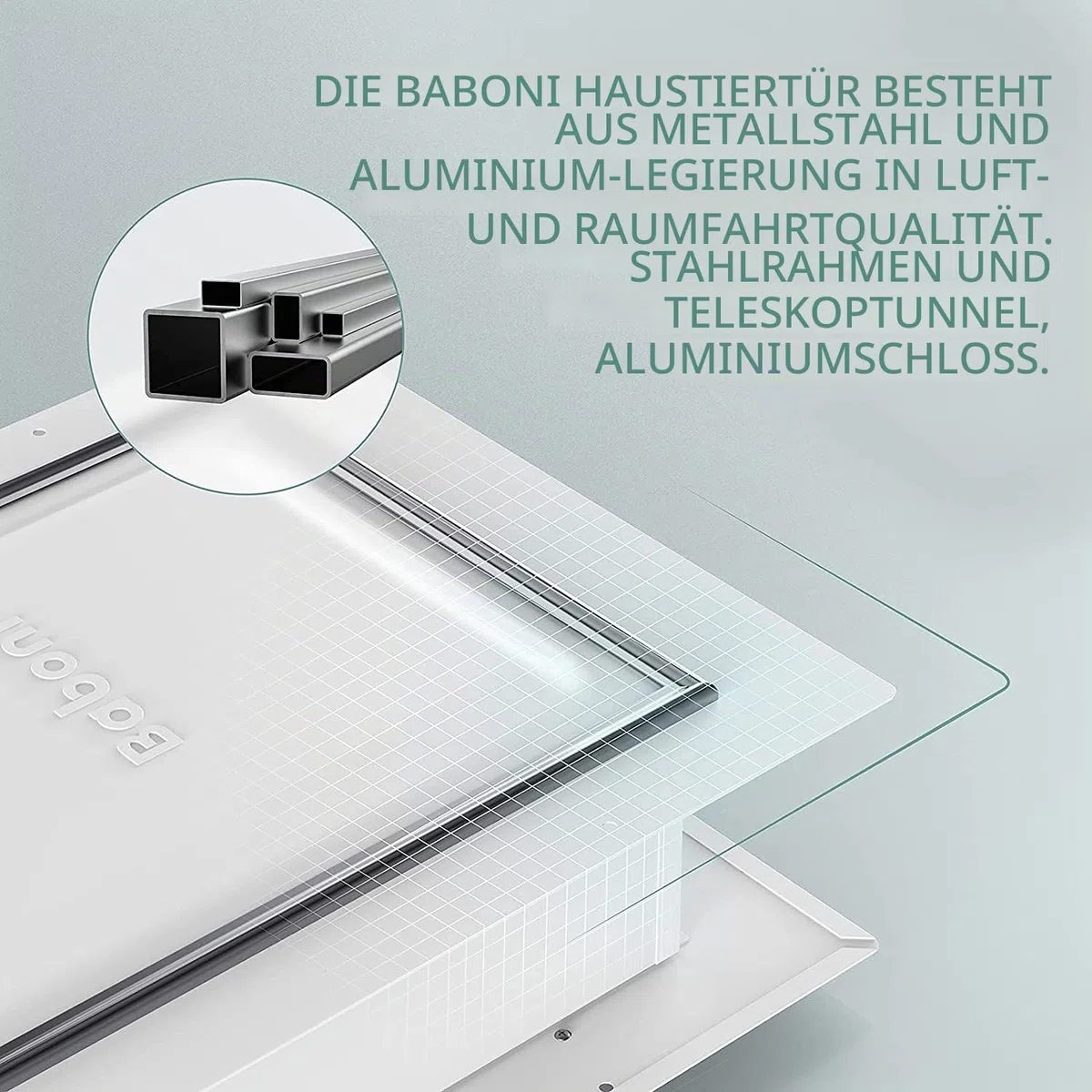 Baboni Katzentür für Tür, Wand, Stahlrahmen und Teleskop-Tunnel, Aluminiumschloss, Doppelklappe, Hunde- und Katzenklappe, stark und strapazierfähig, für Haustiere bis ca. 5,5 kg, Größe S