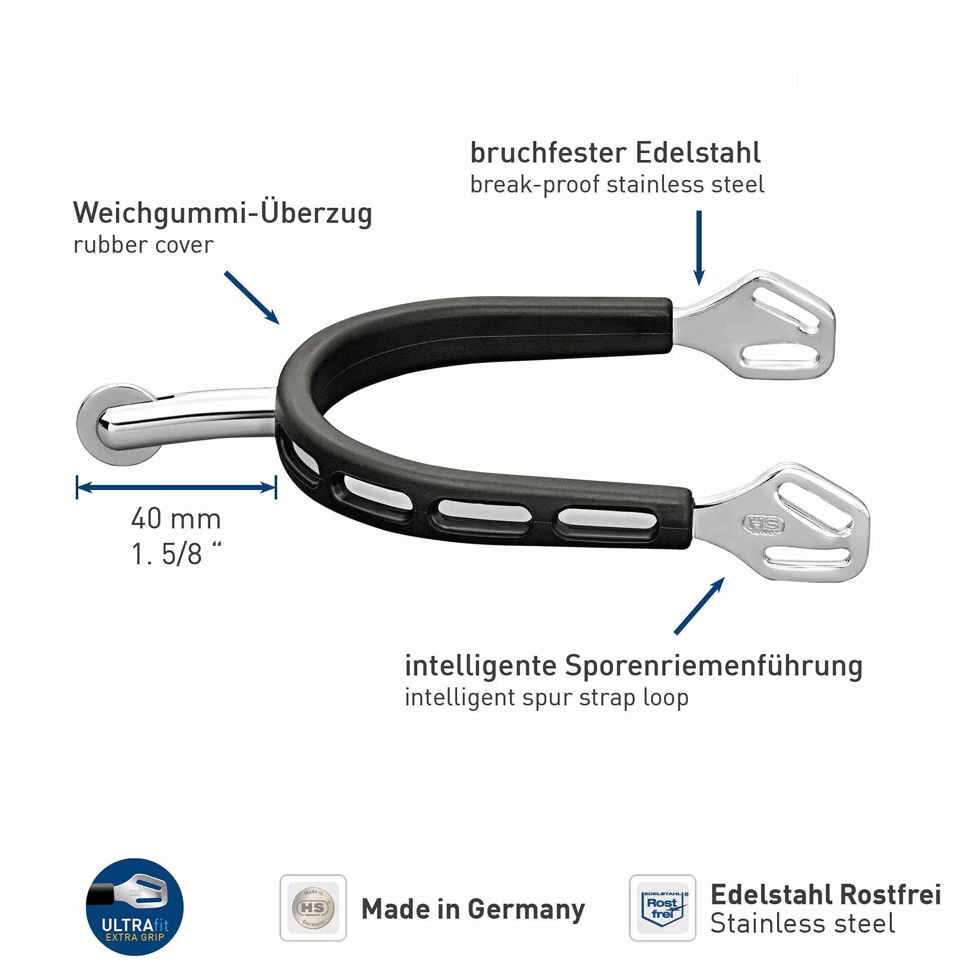 Sprenger - Ultra FIT Extra Grip Sporen mit kleinem Ballrad