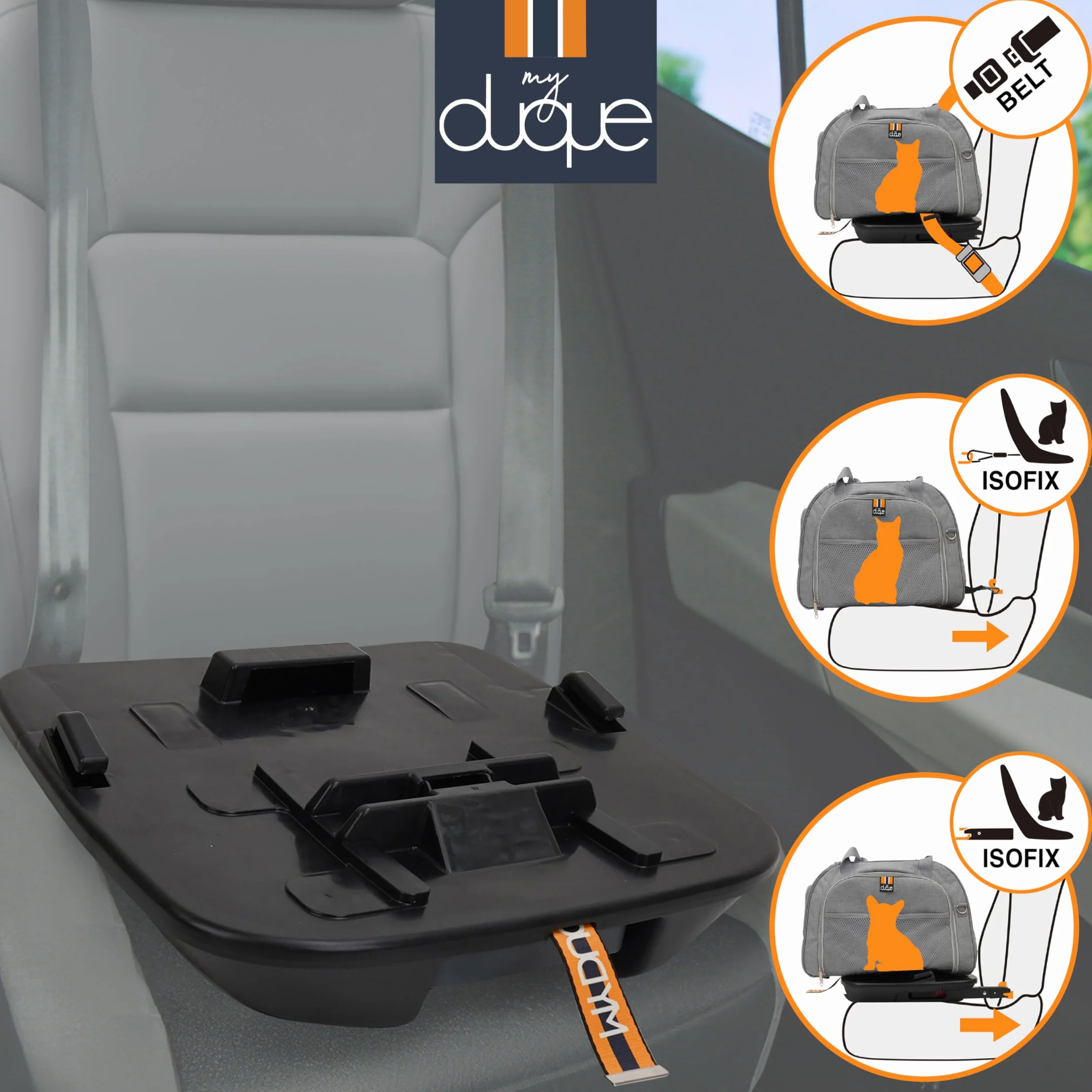 CAR-GO 2-in-1-Set – ISOFIX-Basis mit multifunktionaler Transportbox für Haustiere. Einfache Installation im Auto, Zugang von Oben, vorne und hinten, erweiterbar, ideal für Lange Reisen.