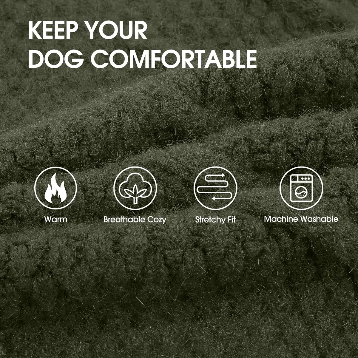 IECOii Big Dog Pullover,XXXXL Hunde Kleidung für große Hund,Kaltes Wetter Wintermantel für großeHunde,Warme Herbst Hunde Kleidung für Haustiere Strickkleidung,Doberman,Great Dane Pullover,Grün,4XL