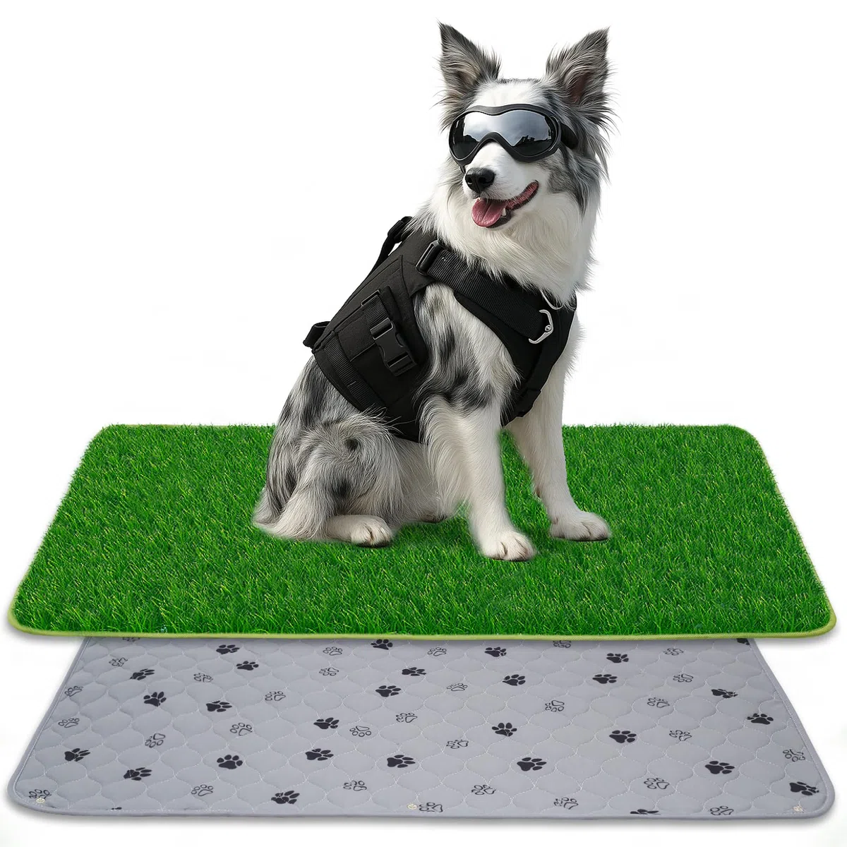 90*60CM 2-in-1 Pinkelmatte für Hunde Hundeklo Hundetoilette Welpentoilette mit Kunstrasen Hundeklo für Zuhause Hundetoilette Wohnung - Idealer Hundetrainingsplatz für Innen- und Außenbereiche