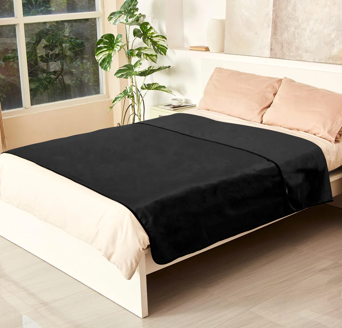 Catalonia Classy wasserdichte Decke für Bett, Decke Wasserdicht für Sofa, Hundedecke für Unterwegs Outdoor Indoor, Wärmedecke für Haustiere, Hundedecken Waschbar (XL 203x152cm, Schwarz/Schwarz)
