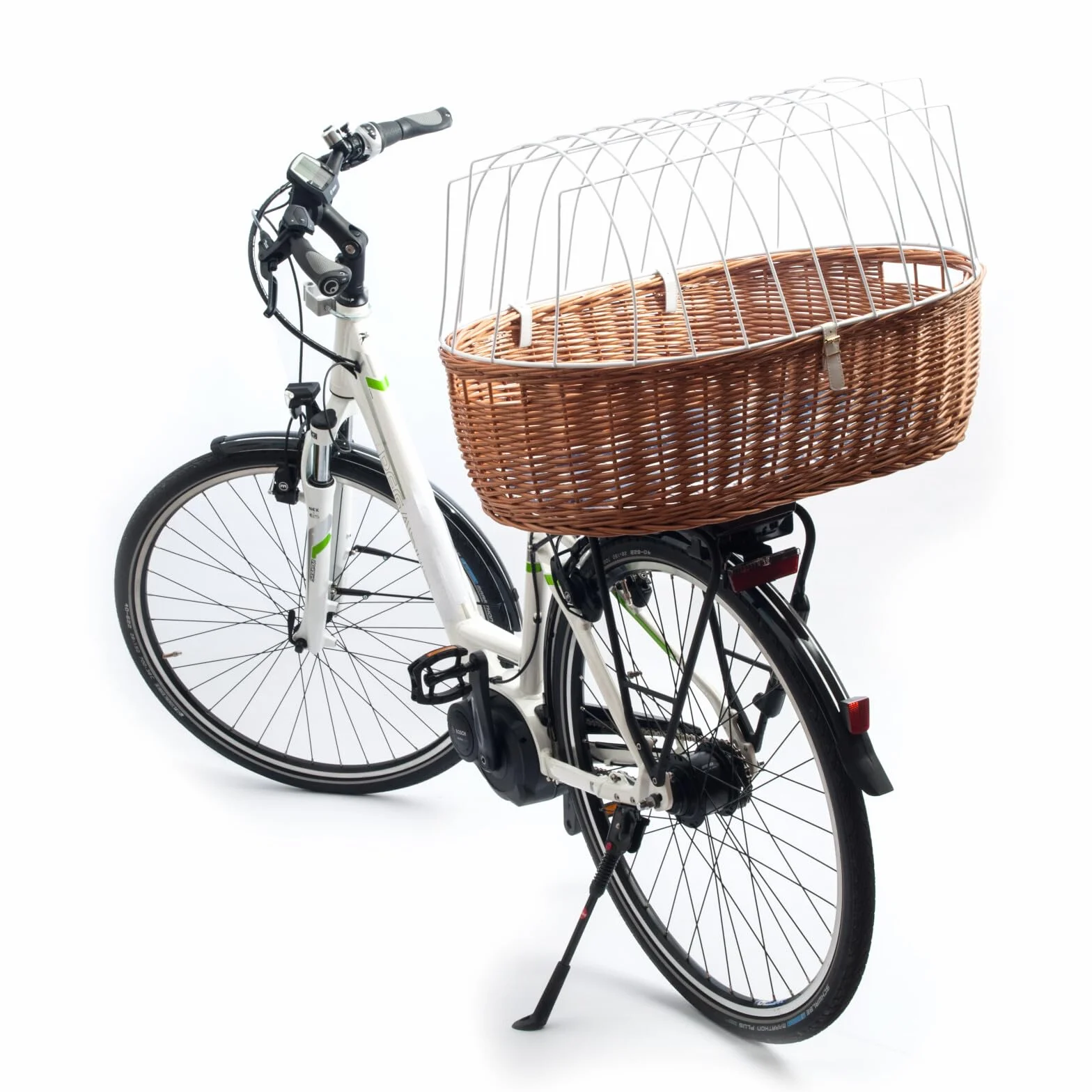 Aumüller Fahrrad-Tierkorb mit Halter, L: 68 cm + Schutzhaube - Gepäckträgermontage