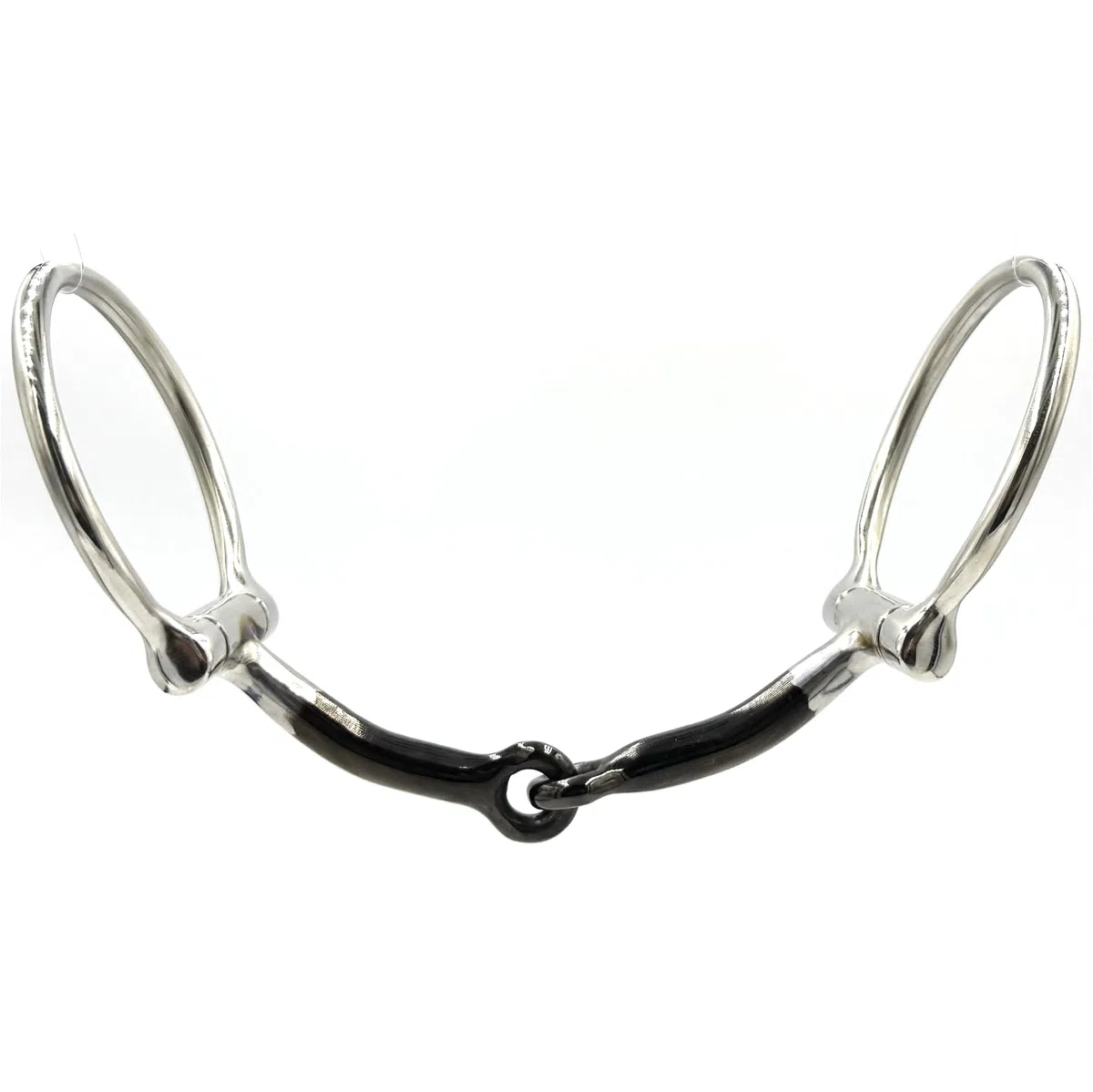 ES0258 JW Gebiss Westerngebiss D-Ring D-Trense Einfach Gebrochen mit Sweet Iron Süßeisen aus Edelstahl Gebissstärke 10 mm (13.5 cm)
