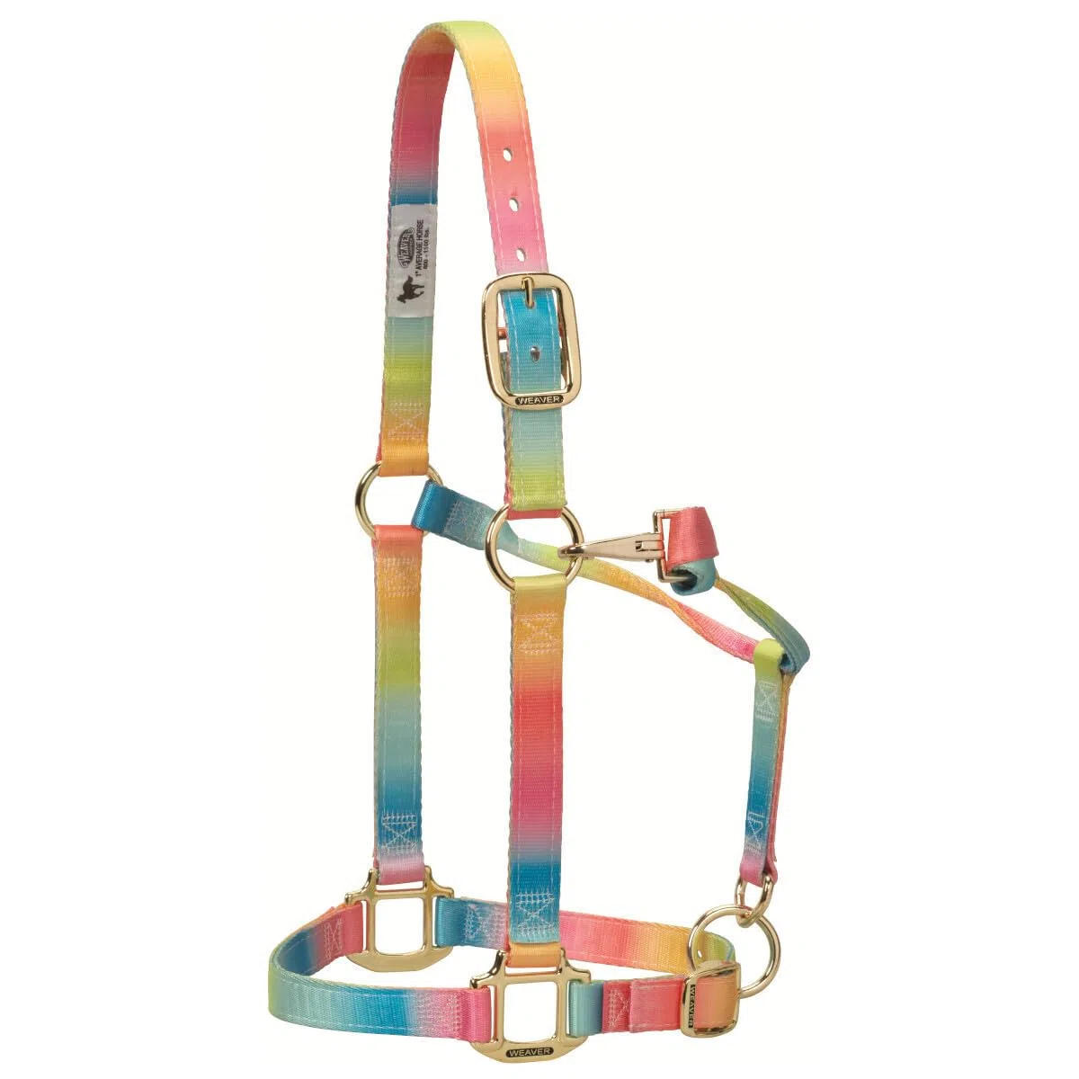 Weaver Leather Verstellbares Kinn- und Halfter aus Polyester in Regenbogenfarben.