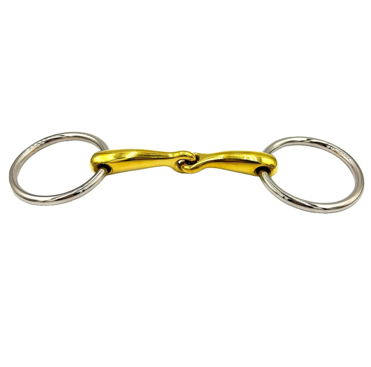 ES0273 Gebiss Wassertrense Einfach Gebrochen aus Kupfer und Edelstahl Ringdurchmesser 60 mm Gebissstärke 14 mm (13.5 cm)