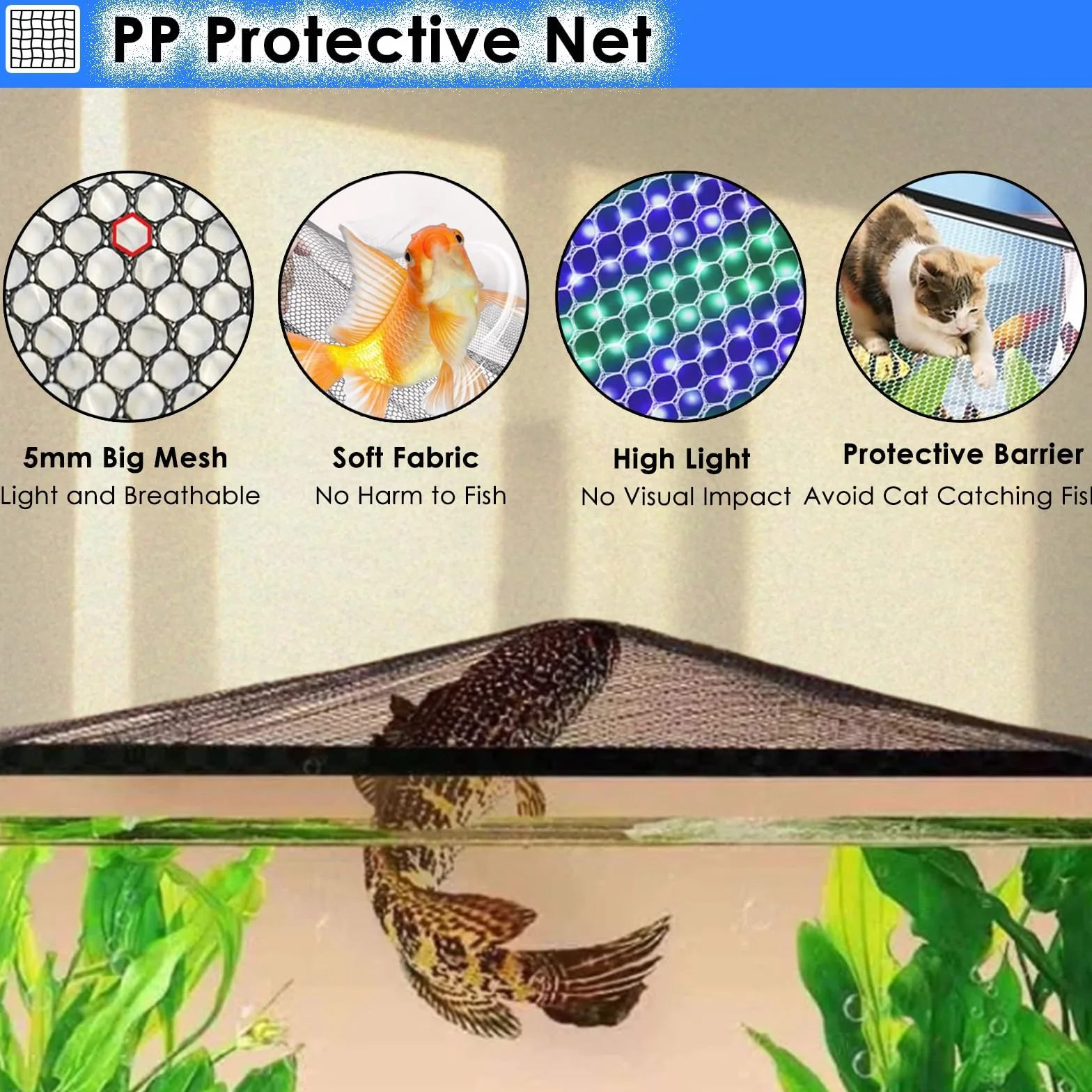 PEYNIR Aquarium Deckel Magnetische Aquarienabdeckung Größenverstellbar Rechteck Terrarium-Abdeckungen Aquarium-Abdeckung DIY-Sprungschutznetz Aquariendeckel(L11.8xW11.8in/30x30cm)