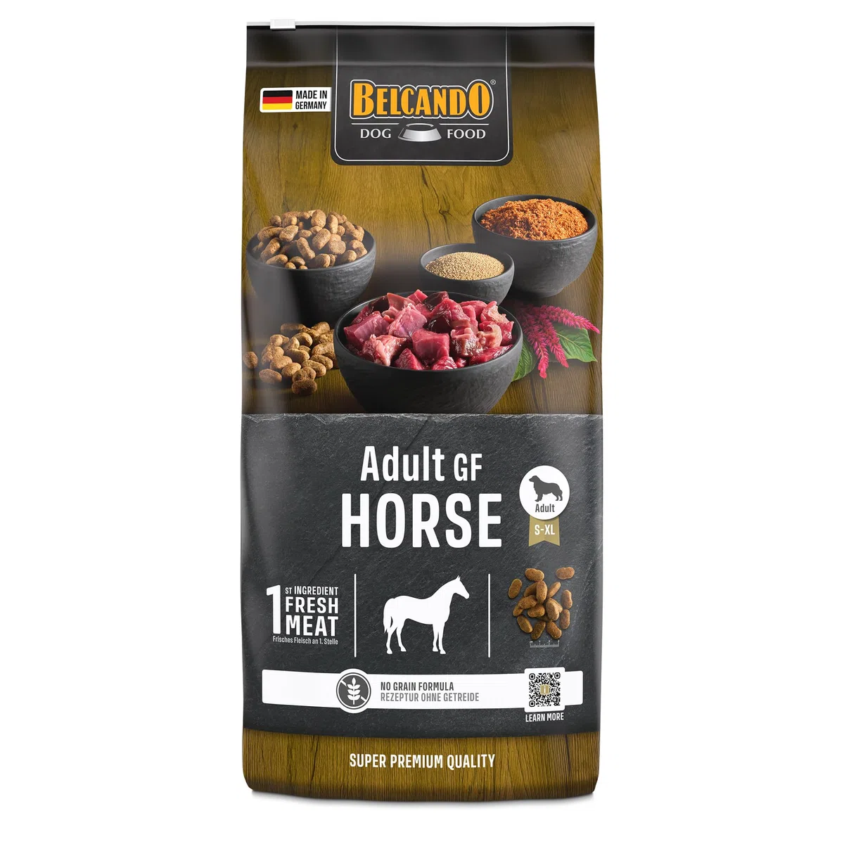 BELCANDO Adult GF Horse 12,5kg Hundefutter Trockenfutter ohne Getreide mit Pferd Alleinfuttermittel für ausgewachsene Hunde
