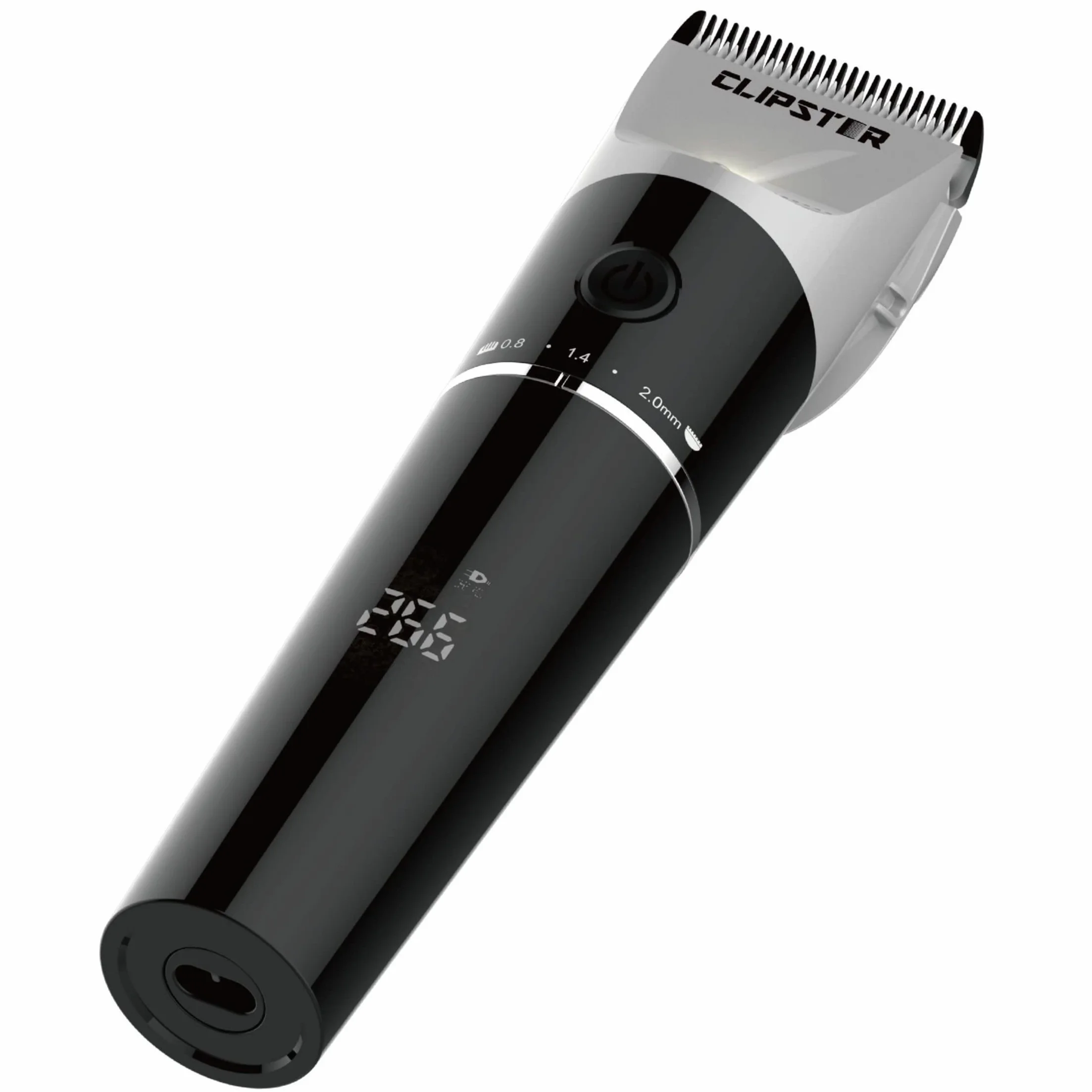 Clipster Akkuschermaschine DeloX, Tierschermaschine, inkl. 4x Aufsteckkamm, schwarz, Detailschur, Li-Ion Akku, Scherbreite 38mm, Laufzeit 300min, mit LED-Licht