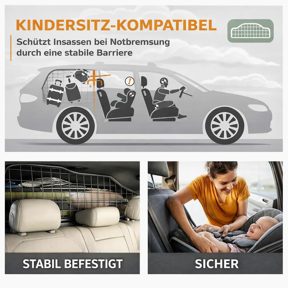 Travall Hundegitter für Suzuki Vitara 2015+, fahrzeugspezifisches Trenngitter für den Kofferraum aus Stahl, passgenau für sicheren Hundetransport