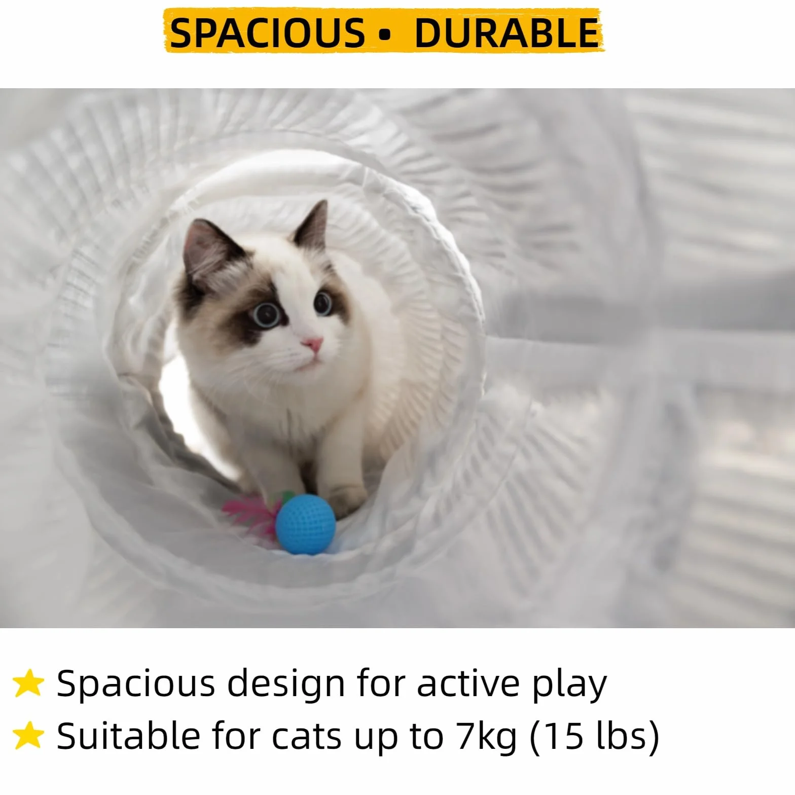 FURRYPAWS Katzentunnelbett mit 20 Spielzeugen, multifunktionaler Donut-Katzen-Spieltunnel, faltbar, Plüsch, Haustierhöhle, Versteck mit Blicklöchern und Ball, für Kätzchen, Kaninchen, Meerschweinchen