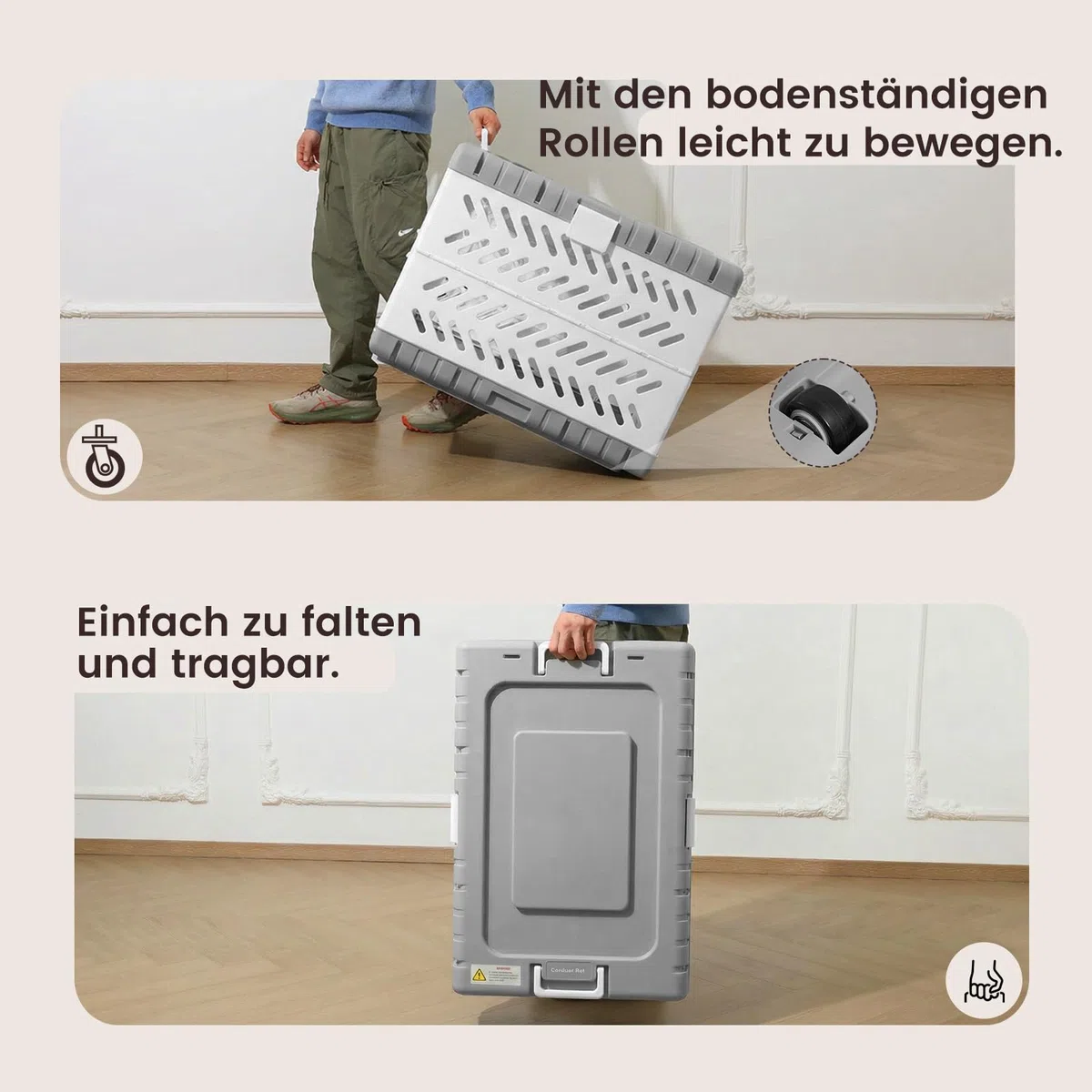 Gardner Pet faltbare Hundebox für große Hunde, Hundetransportbox, Montage ohne Werkzeug, Reisebox für Hunde mit 2 Rädern, leicht zu transportieren, platzsparend, Extra große Acryl-Hundebox, 92x58x66cm