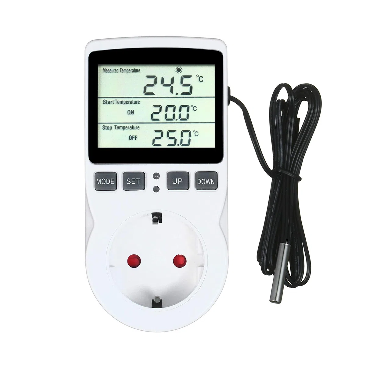 Reptilien Thermostat, Digitaler Thermostatregler mit Timer und Sonde für temperaturgesteuerte Steckdosen für Terrarium-Aquarium-Reptilien mit Treibhaussaatkeimung