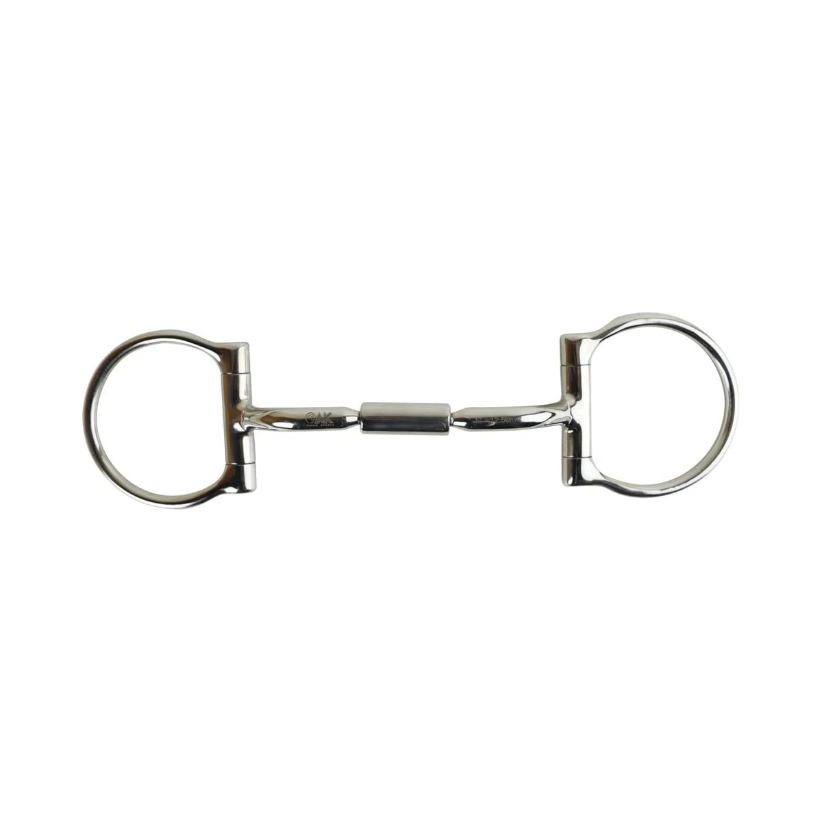 AK Gebogenes, drehbares D-Ring-Mundstück mit aufklappbarem Lauf, Pferdegebiss, Reitgebiss AKRS-2620 (Silber, 6.00'')