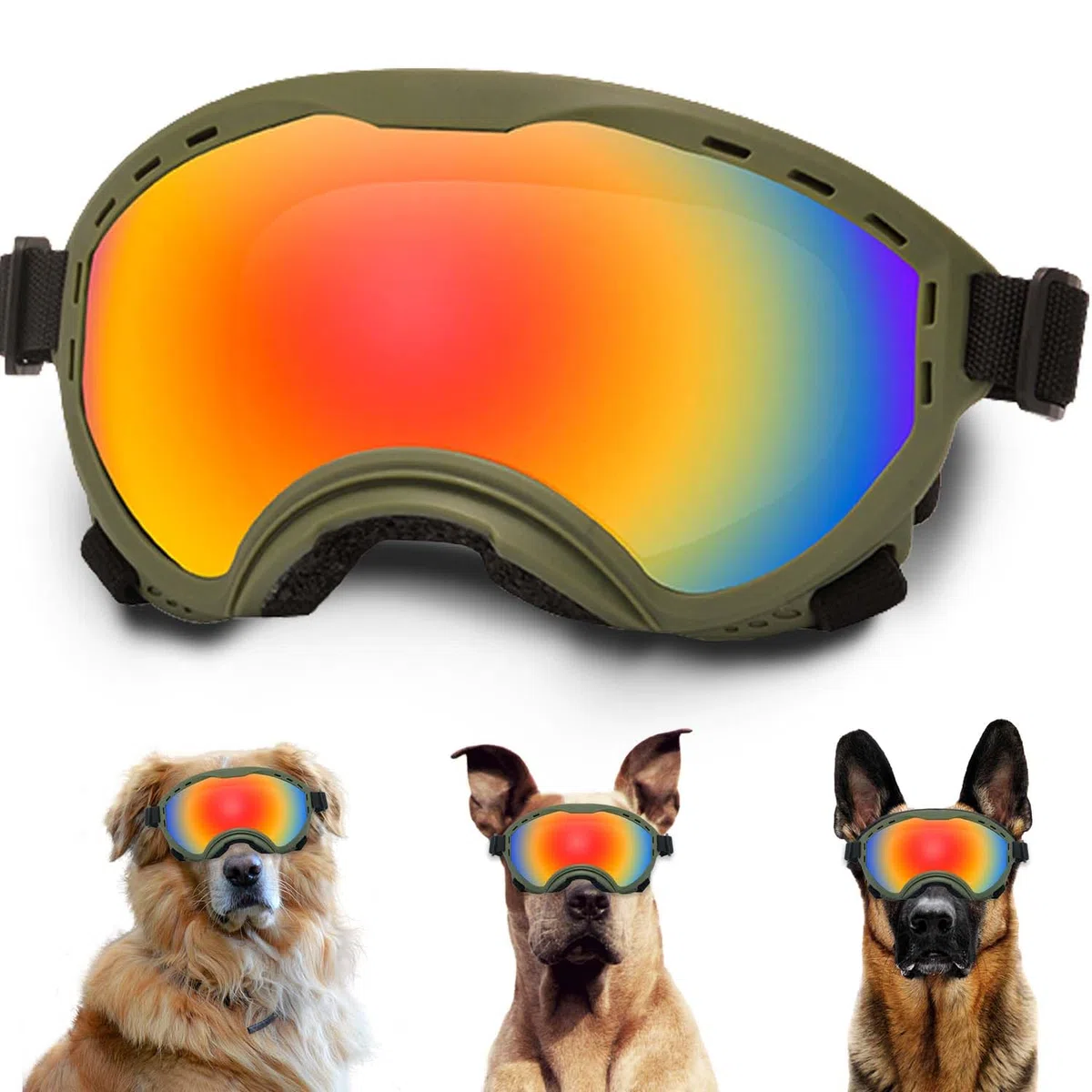 Hundebrille mit verstellbarem Band, UV-Schutz, windgeschützte Welpen-Sonnenbrille Ideal zum Schutz der Hundeaugen – Weiche, Bequeme Hundebrille