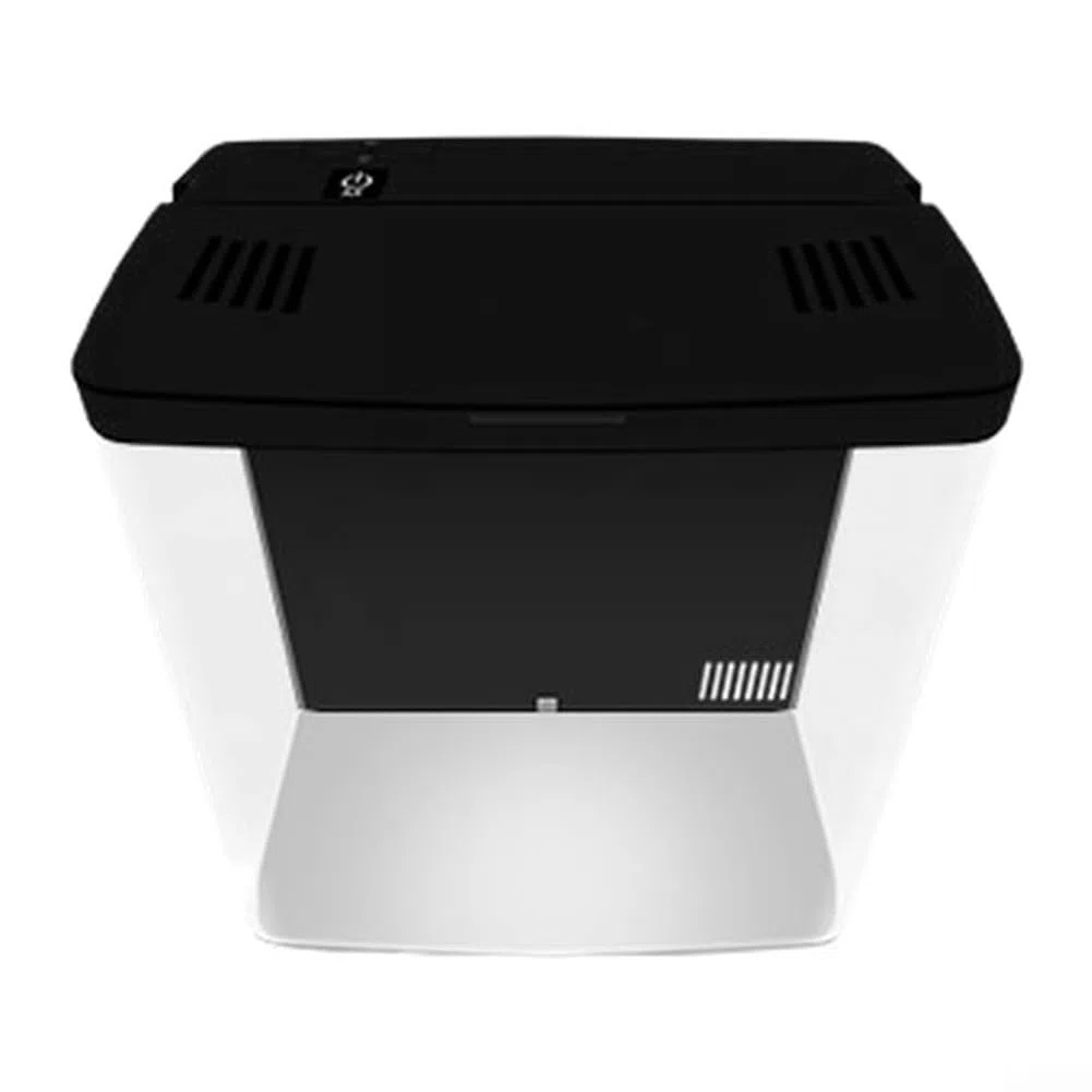 HpLive Acryl Aquarium Starter Set mit Leiser Pumpe Desktop Betta Fischbecken LED Beleuchtung Filtrationssystem(Black)