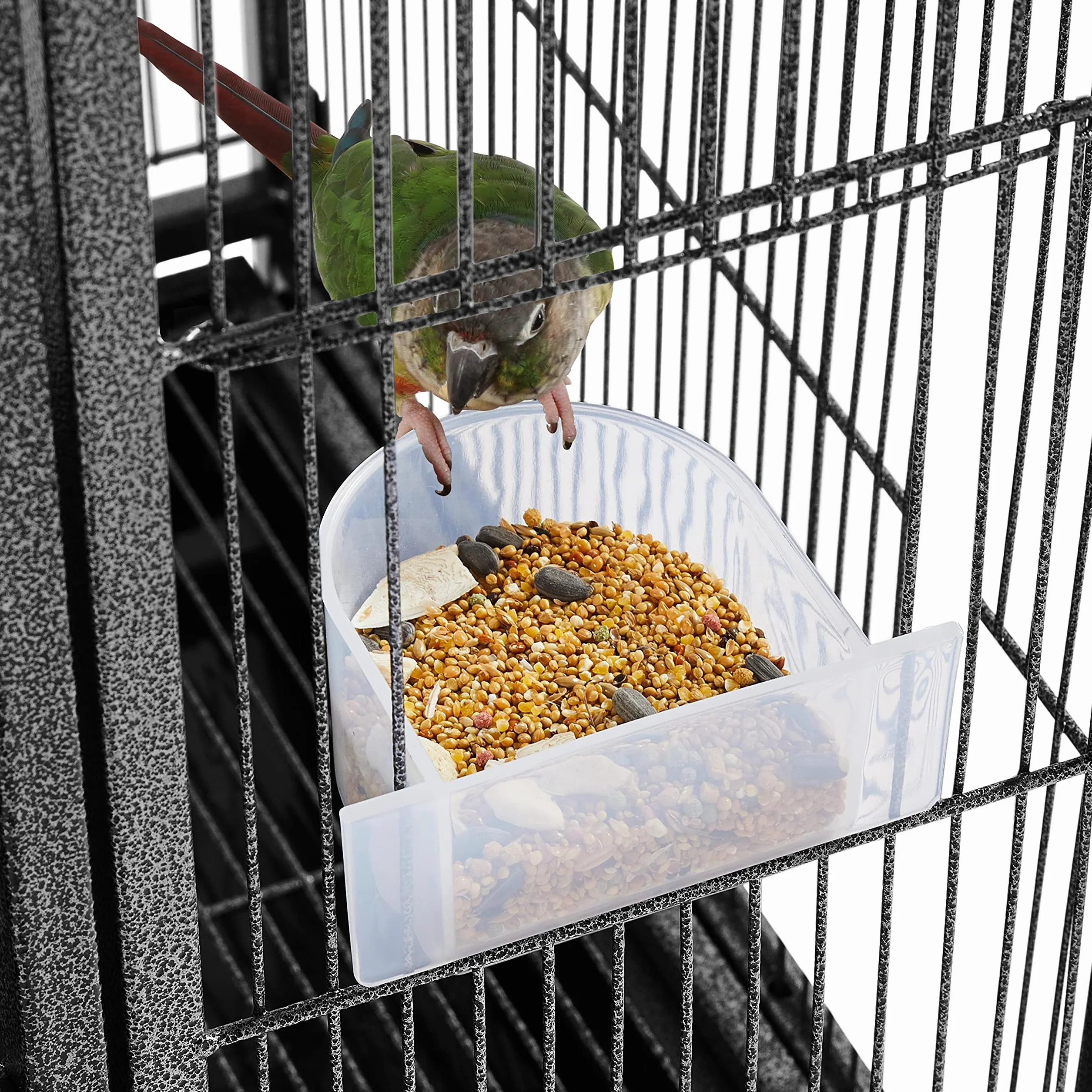 Yaheetech Vogelvoliere Vogelkäfig Voliere Vogelhaus mit Rollen für Nymphensittiche, Papageien, Schwarz