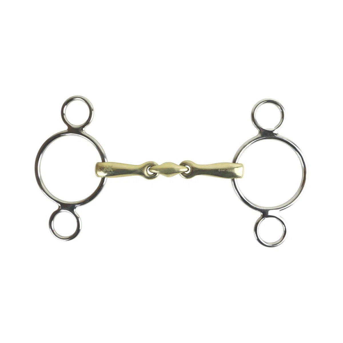 AK 3-Ringknebel mit doppelt gebrochenem Reitgebissen aus Deutsch Silber AKRS-2635 (Deutsches Silber, 6.00'')