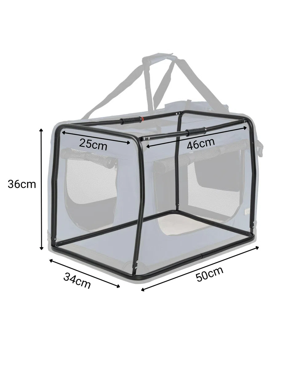 lionto Hundetransportbox faltbar für Reise & Auto, 50x34x36 cm, stabile Transportbox mit Tragegriffen & Decke für Katzen & Hunde bis 10 kg, robuste Hundebox aus Stoff für klein & groß, dunkelblau