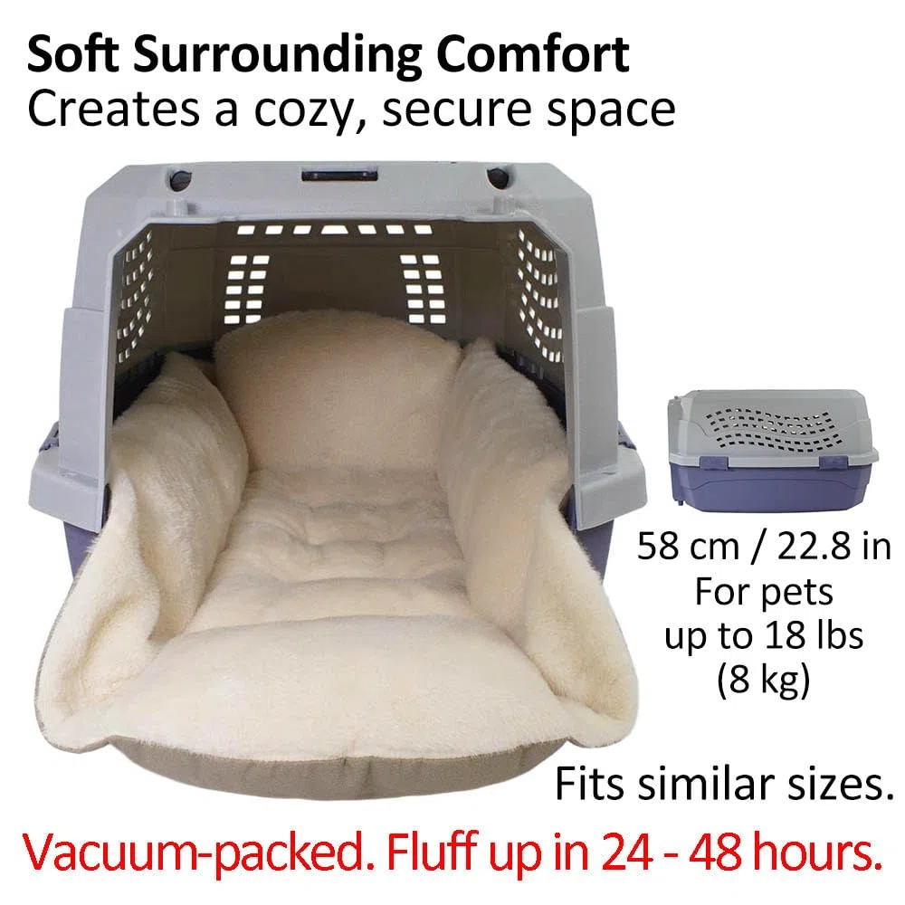 Helen's Pet Bed Flauschige Winter-Hundematte für Hundeboxen, Größe Small (Etikett: M JP Size) – Weiches Waschbares Hundekissen für Transportboxen & Drahtkäfige, Passgenau | Gemütlich von jeder Seite. Warmes Kunstfell. Sicherer Komfort