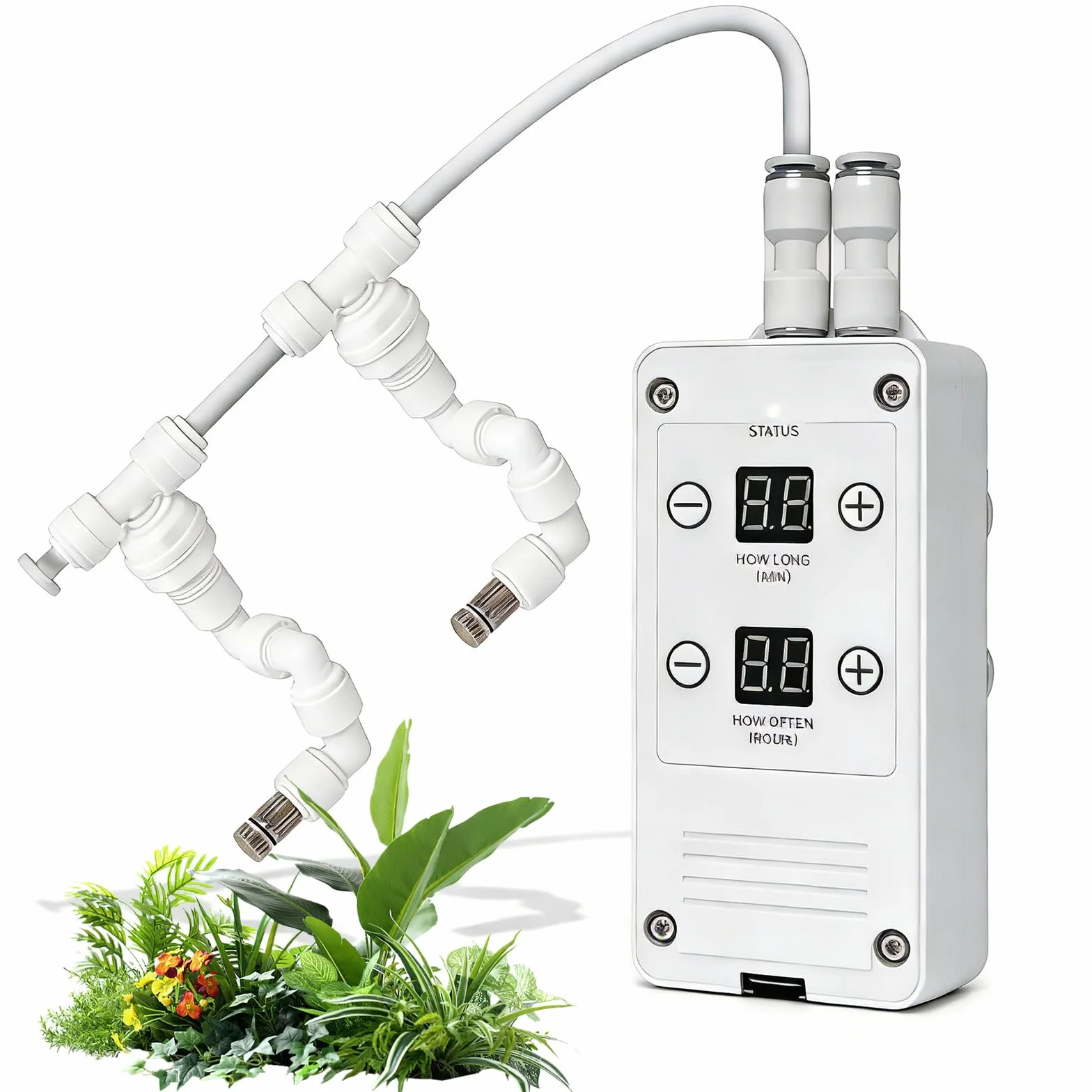 Beregnungsanlage Terrarium Smart, Intelligentes Reptilien Benebelungssystem mit Sprühdüsen 360 ° mit Timer, Reptilien Luftbefeuchter, Automatisches Zerstäuber für Chameleons, Amphibien, Pflanzen