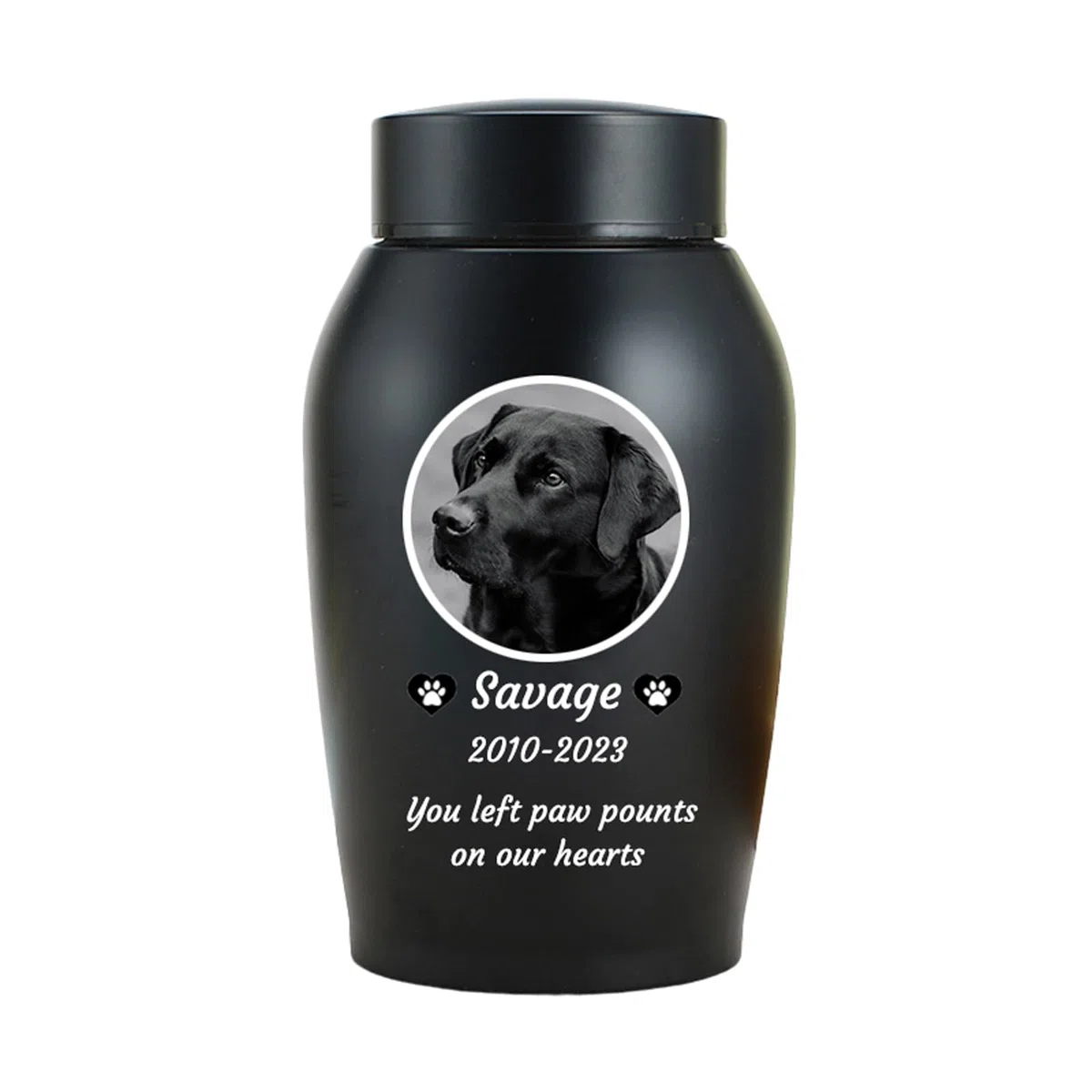 Haustier Urnen für Hunde Asche personalisiert, Hund Urnen für Asche anpassbar, Edelstahl Hund Einäscherung Urnen Hund Memorial Keepsake Urnen,Schwarz,Big