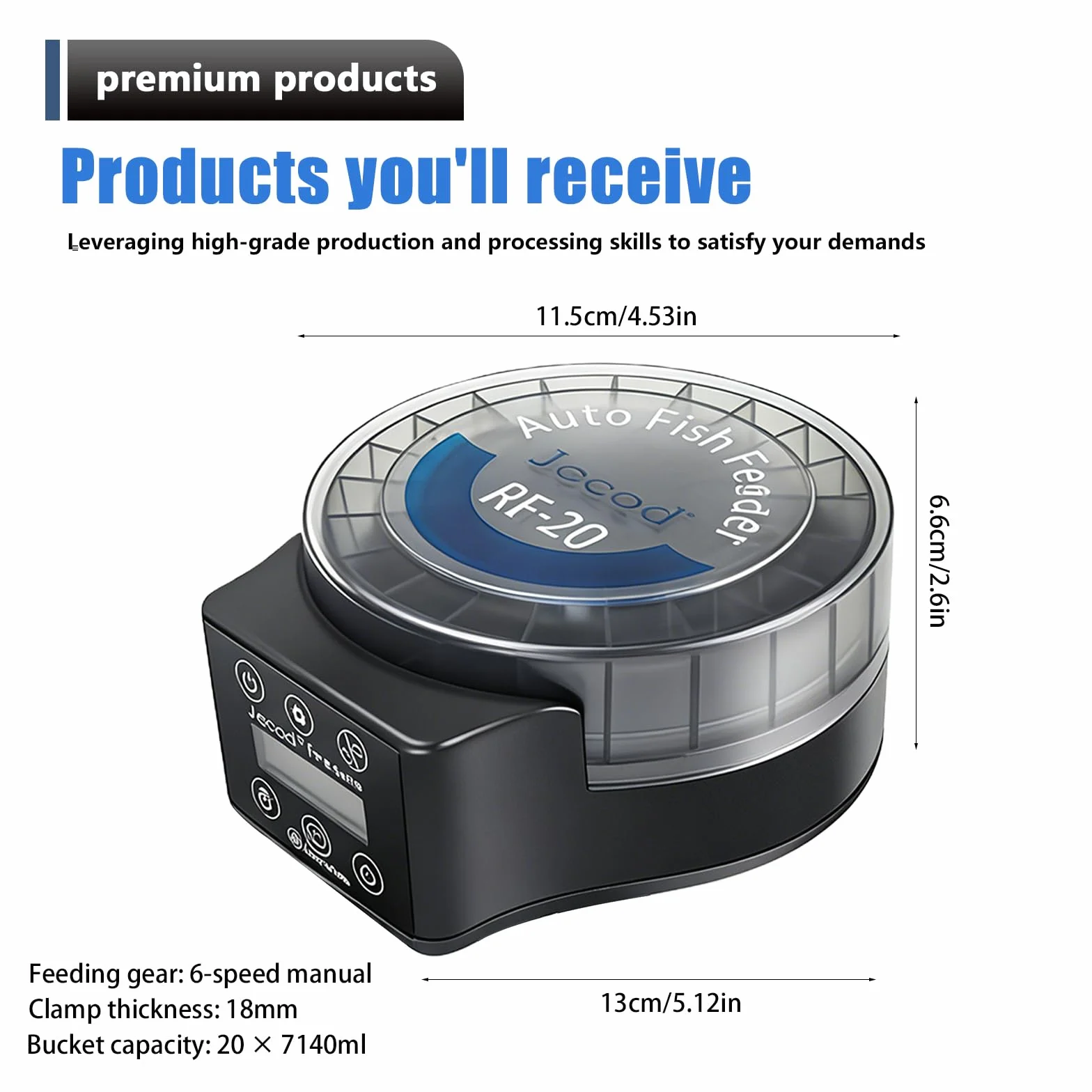Futterautomat Aquarium, Automatischer Fischfutterautomat, Automatischer Futterspender Fische Mit Timer 140ML, 6 Modis, Aquarium Futterautomat Mit Usb Kabel Lcd Anzeige Für Pulver,Pellets Und Granulate