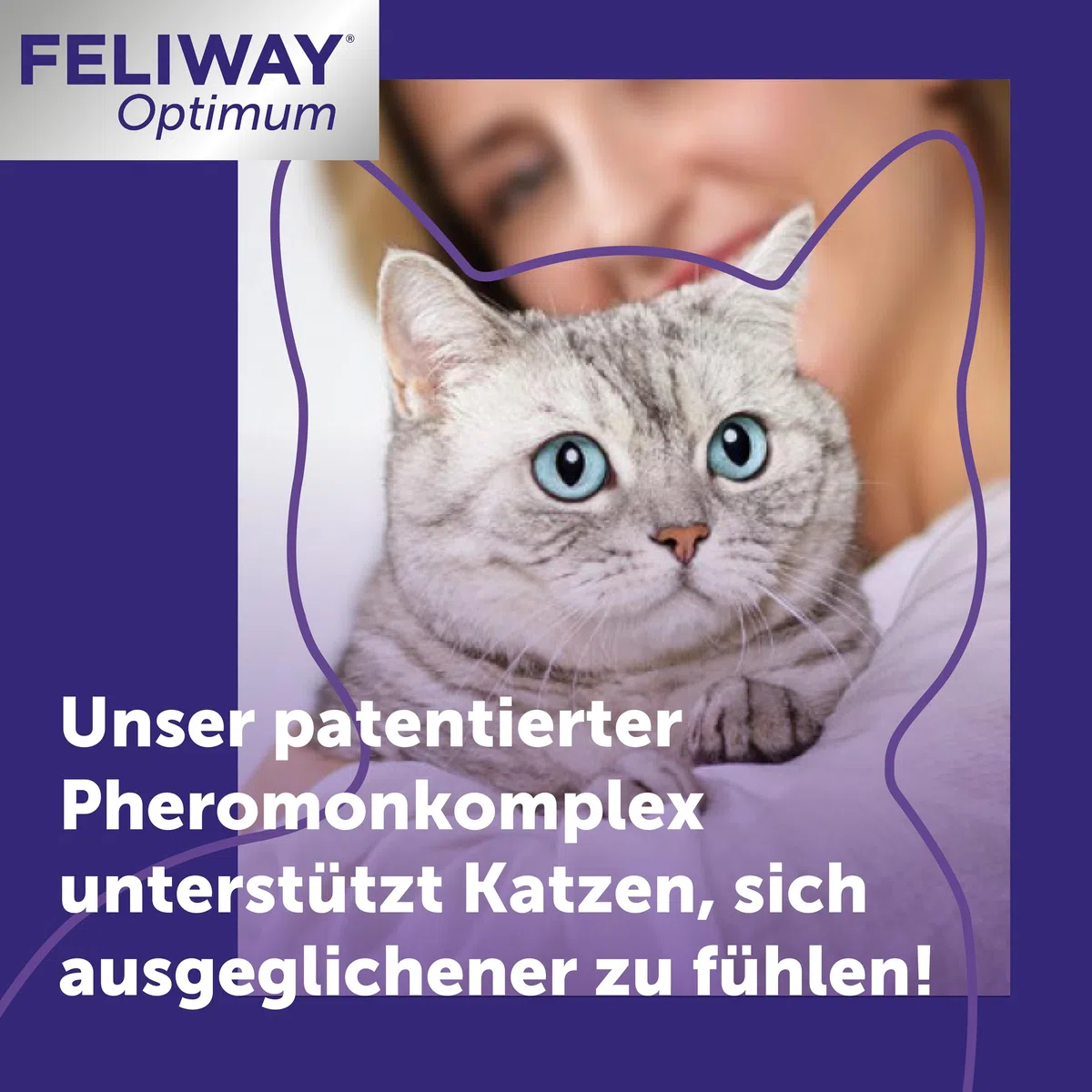FELIWAY Optimum Start-Set | Pheromone für Katzen | Verdampfer für die Steckdose + 48ml Flakon | Diffuser gegen Stress, für mehr Harmonie | 30 Tage Wirkung | von Tierärzten empfohlen, klinisch getestet