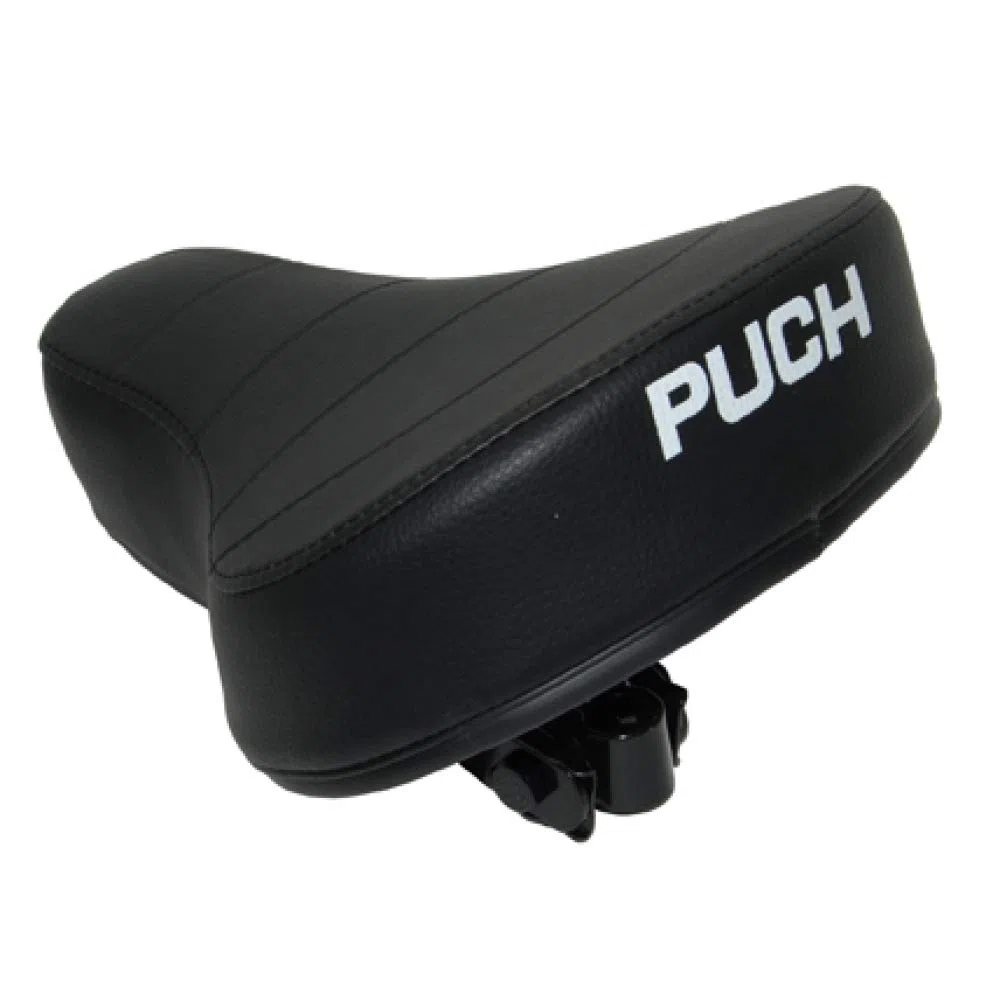 Sattel flach schwarz für Puch Maxi mit Logo