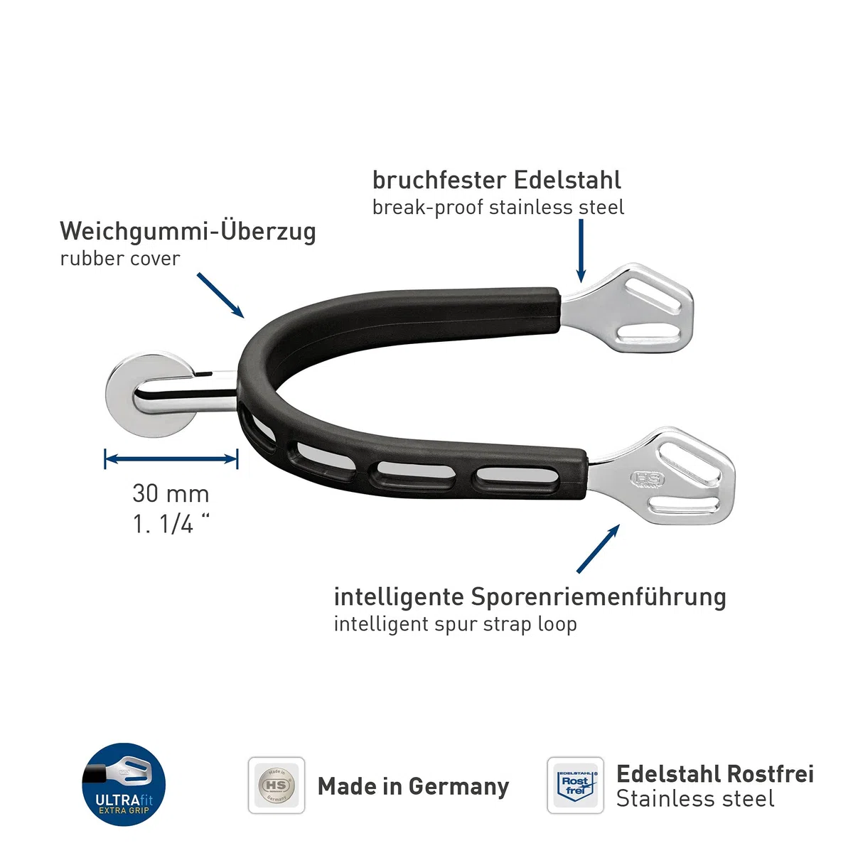 Sprenger - Ultra FIT Extra Grip Sporen m.grossem Ballrad