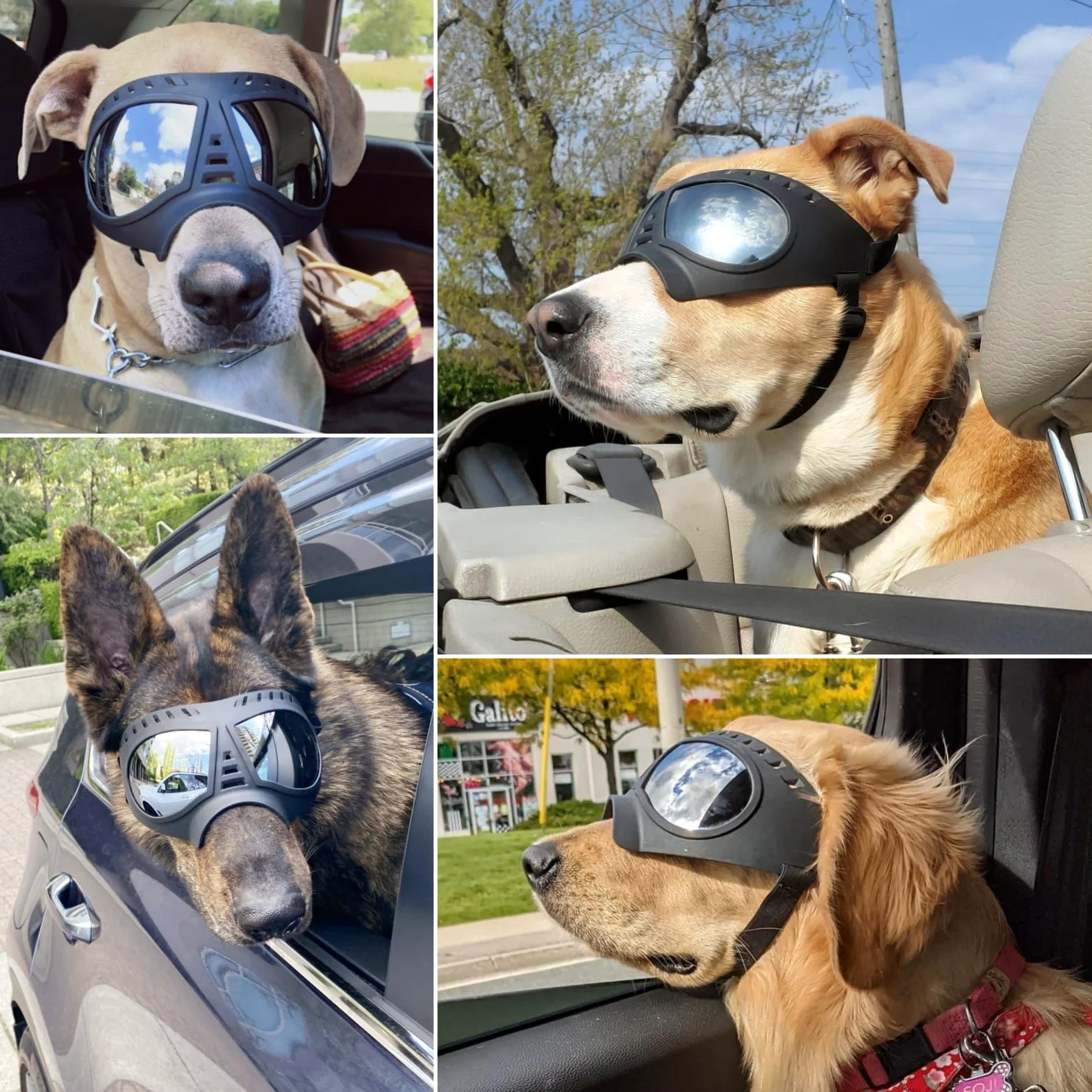 Namsan Hundebrille, mittelgroß, Anti-UV-Sonnenbrille, Winddicht, schneefest, weicher Rahmen, Brille für Lange Schnauze, Hunde, Augenschutz, Schwarz