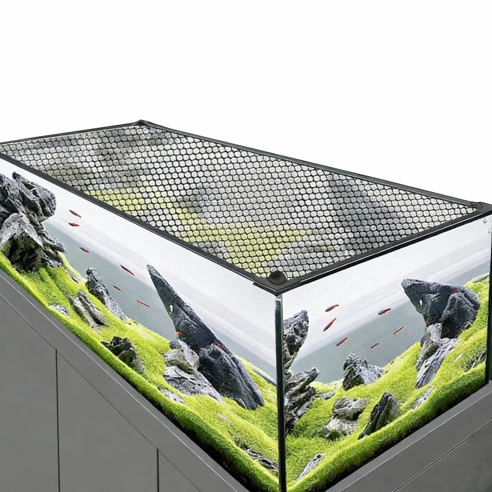Aquarium-Deckel, DIY, magnetische Aquarium-Anti-Sprung-Abdeckung, maßgeschneiderte Mesh-Terrarium-Deckel, Aquarium-Abdeckung, auf Jede Größe zuschneidbar(120x50CM/47.24x19.69in)